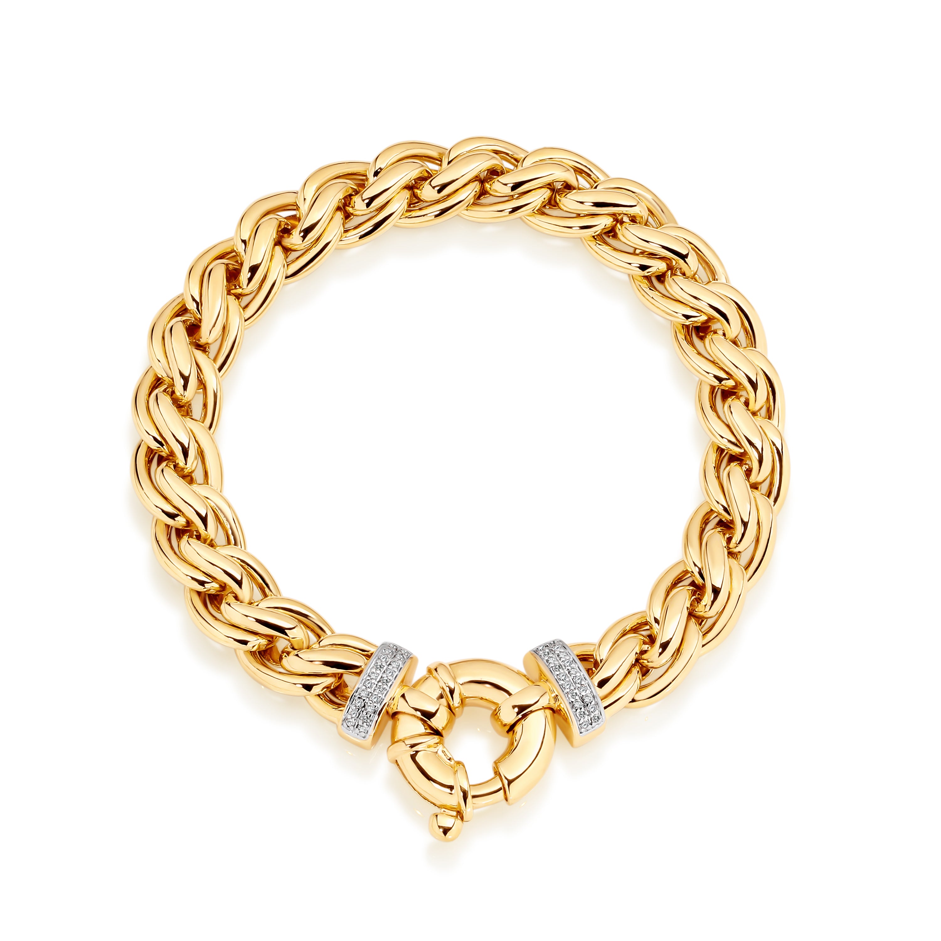 9ct solid gold diamond bracelet