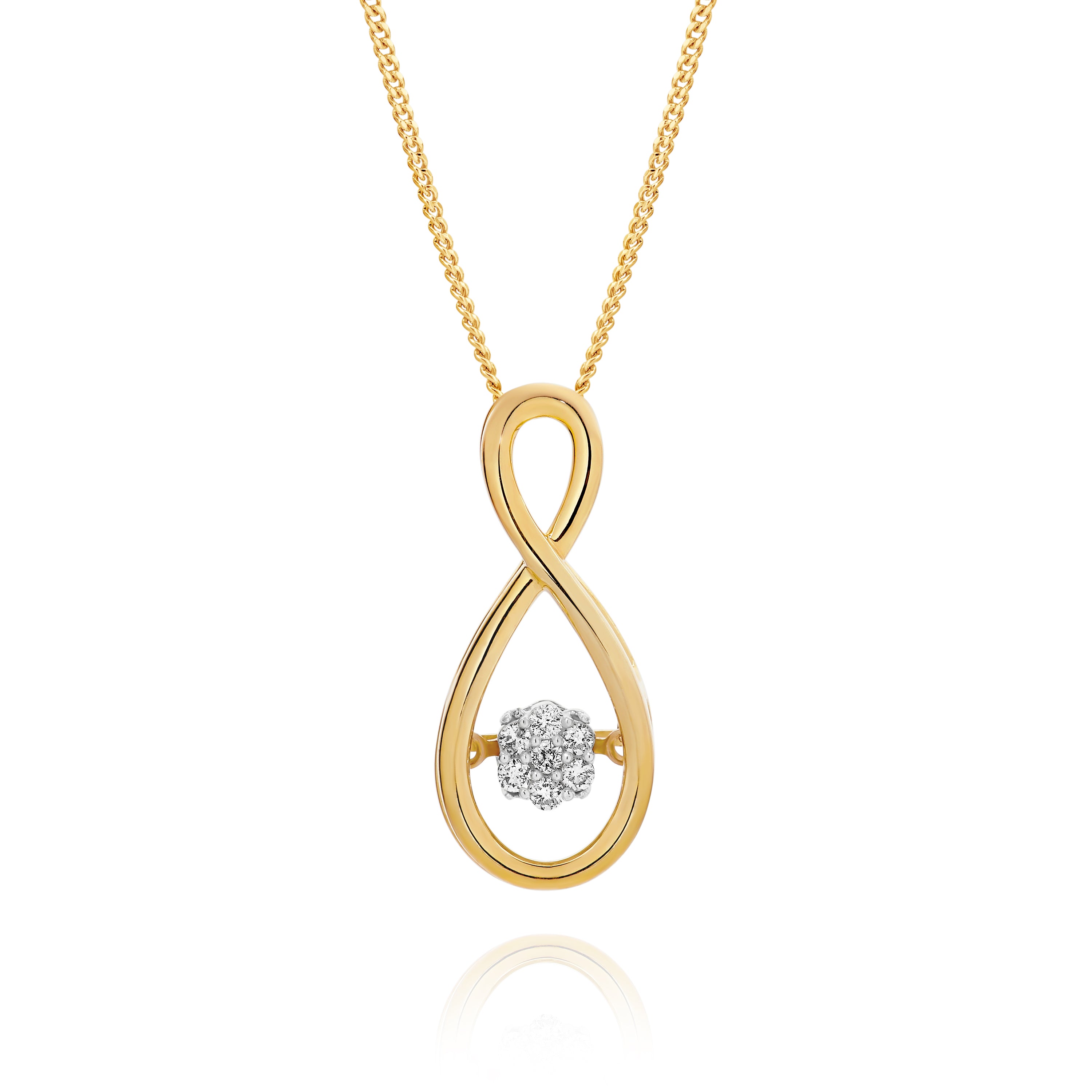 9ct 0.07ct Dancing Diamond Pendant