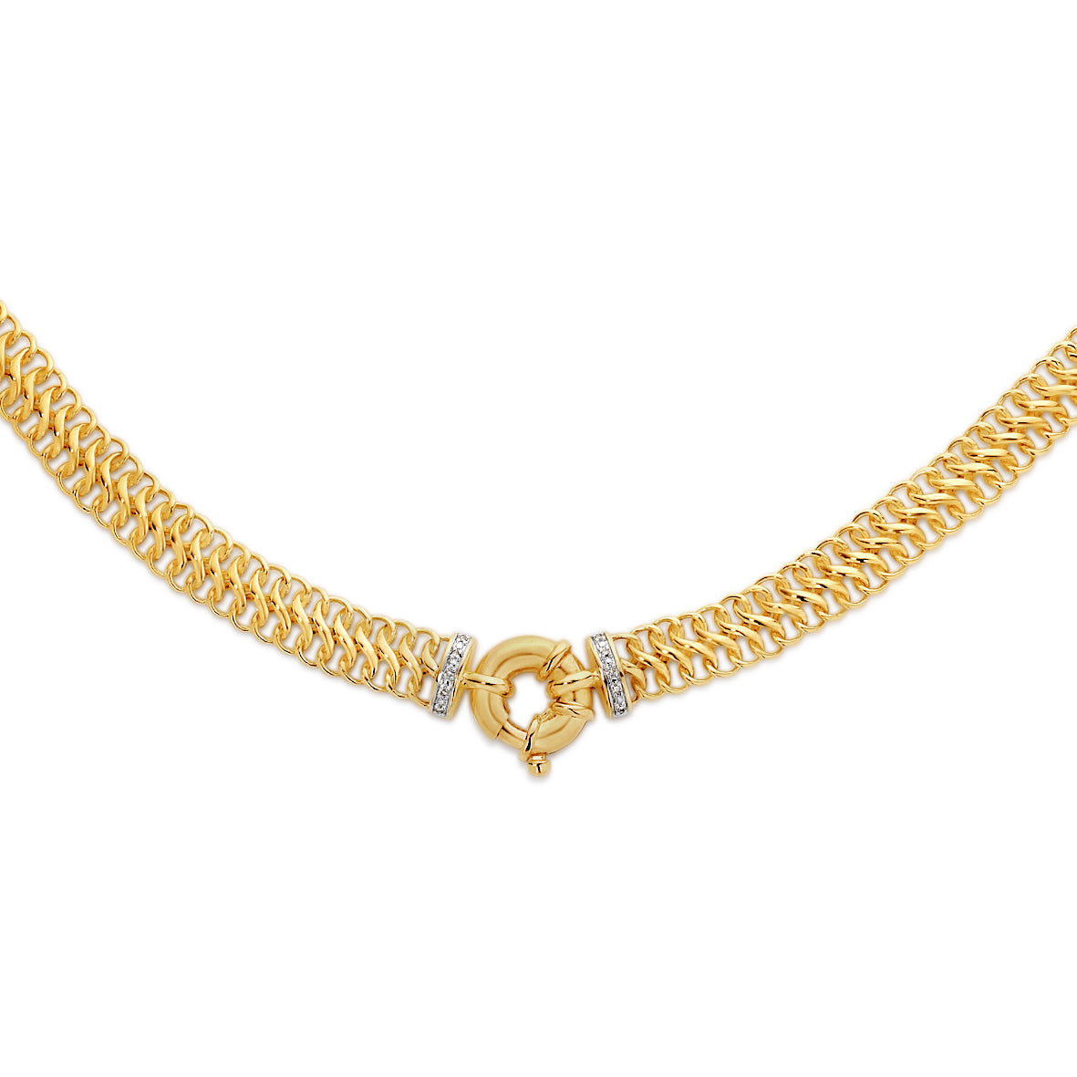 9ct solid gold diamond set necklace