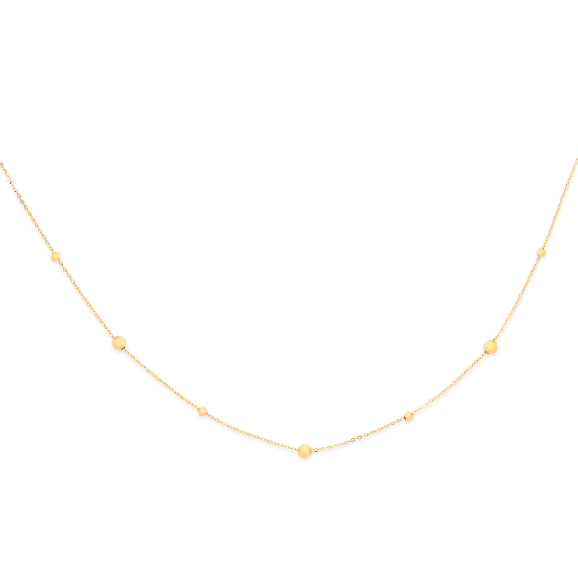 9ct ball station necklace