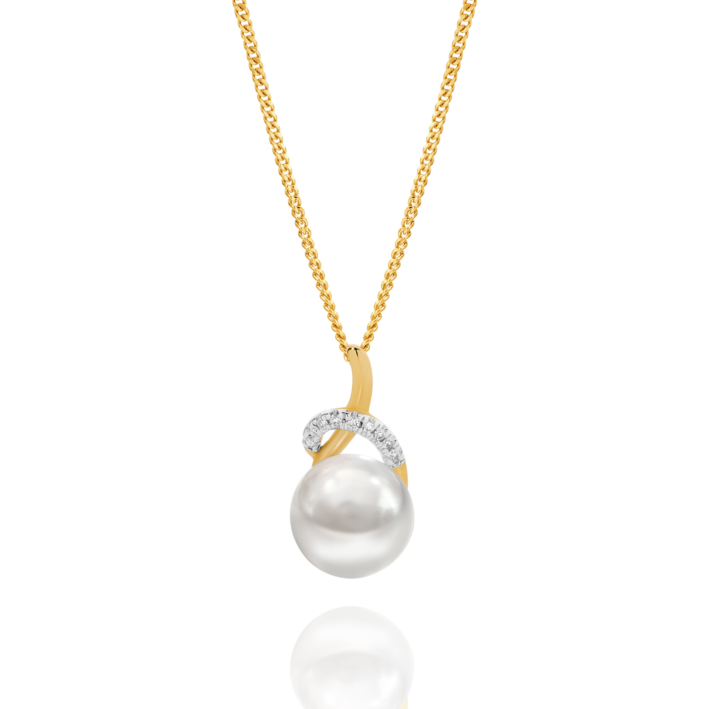 9ct Pearl And Diamond Slider Pendant