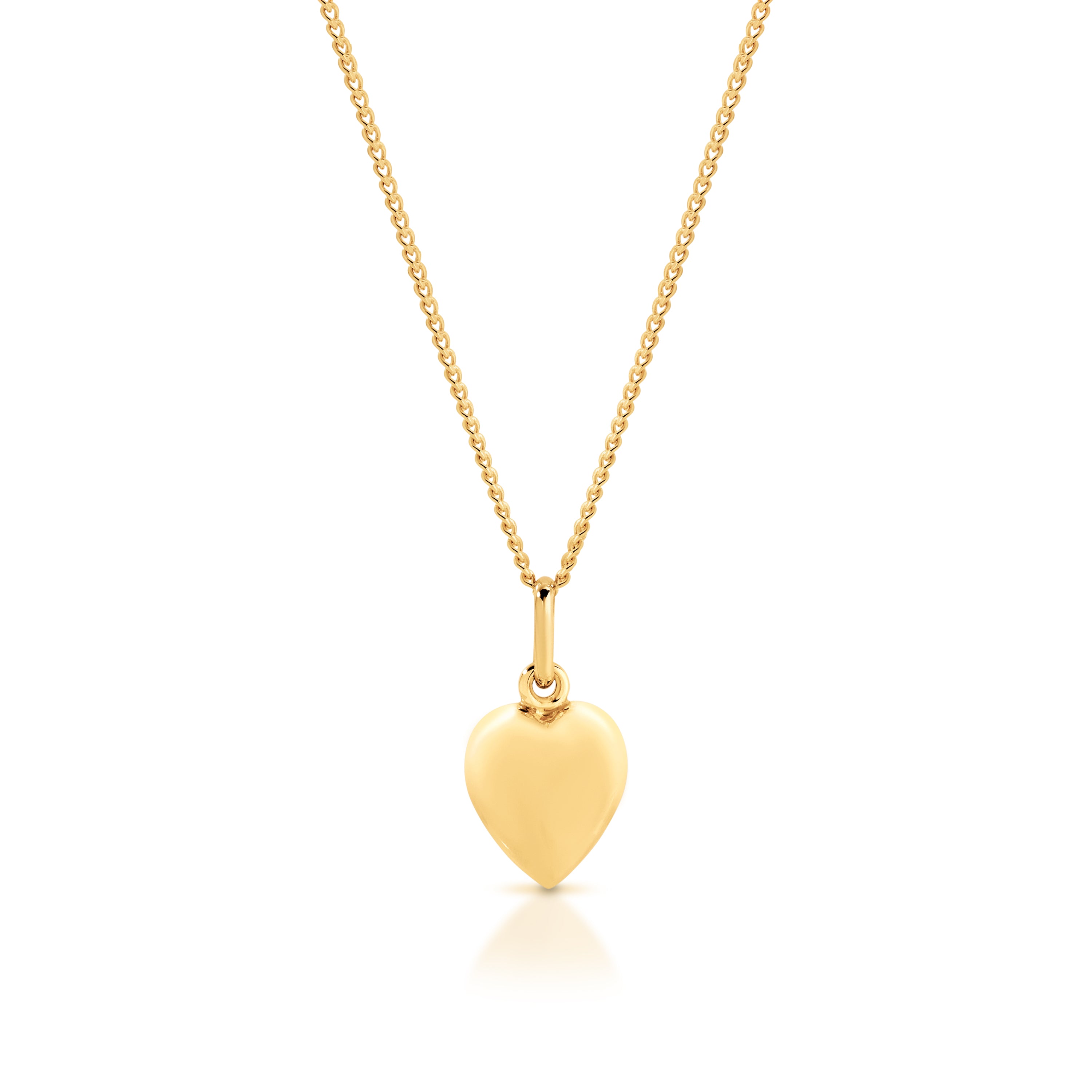 9ct gold puffed heart pendant