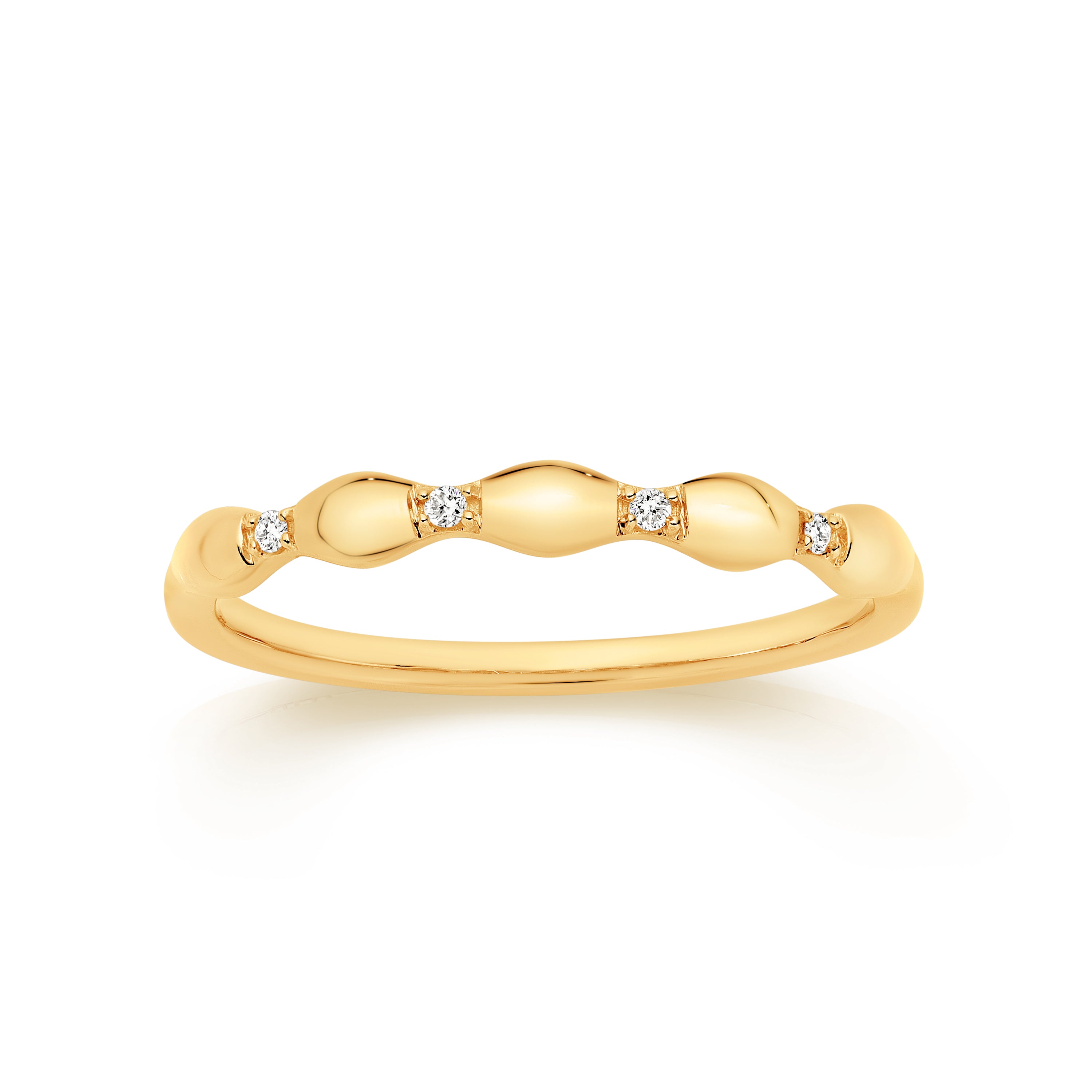 9ct 0.03ct diamond bubble ring