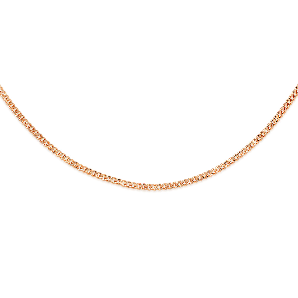 9ct rose gold 40 gauge curb chain