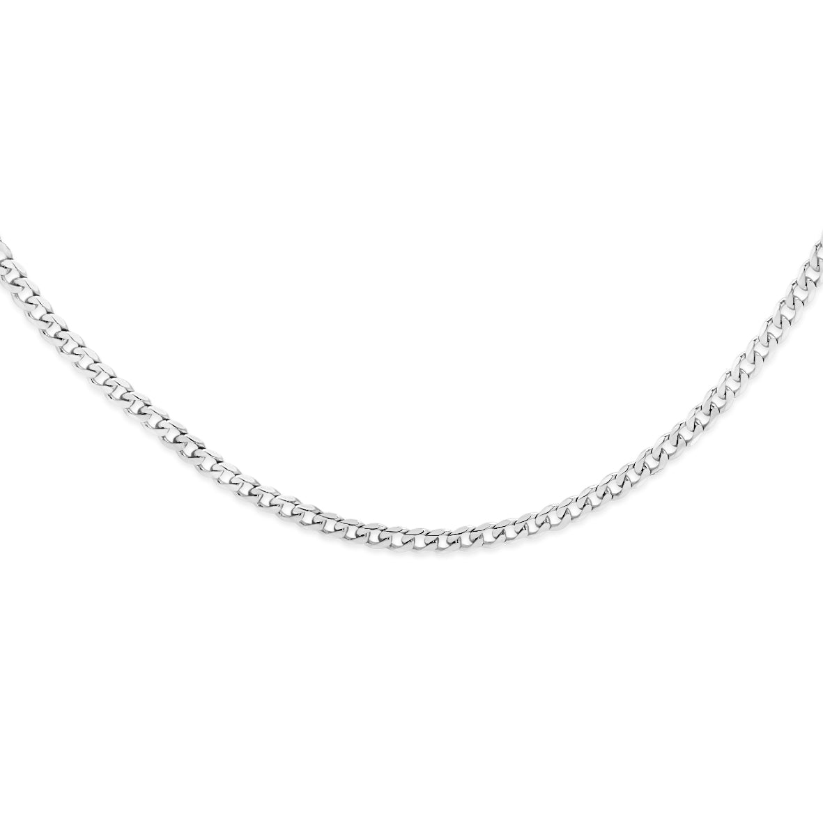 9ct white gold 50 gauge flat curb chain