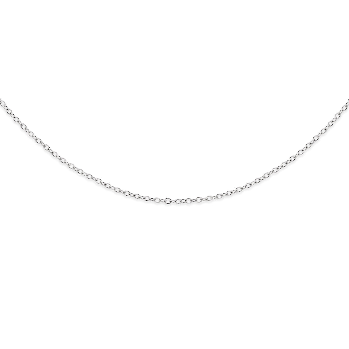 9ct white gold 25 gauge cable chain