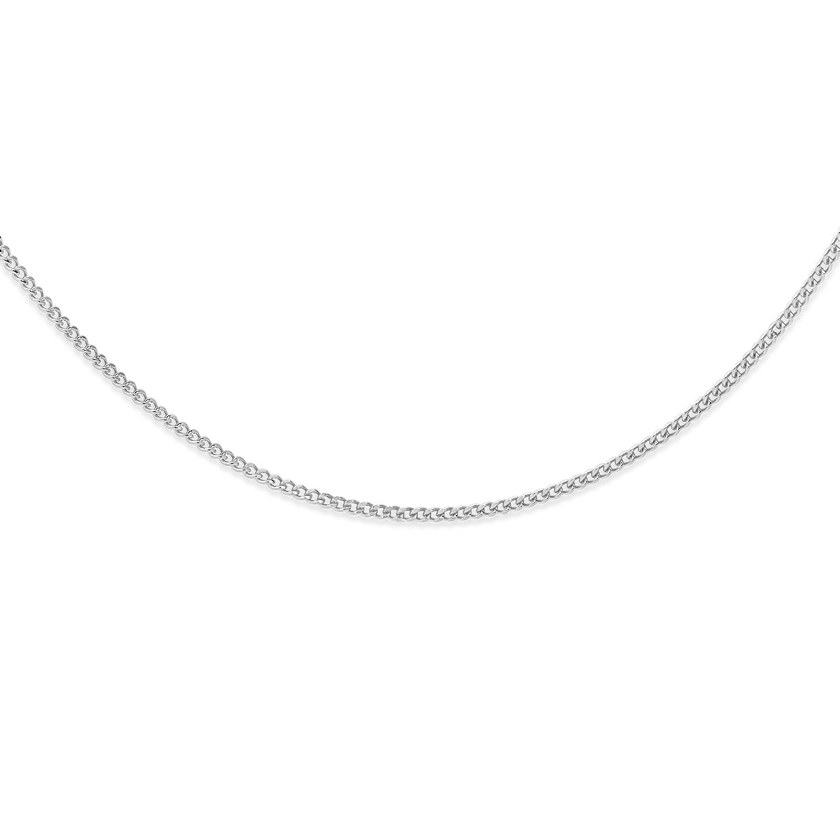 9ct white gold 29 gauge curb chain