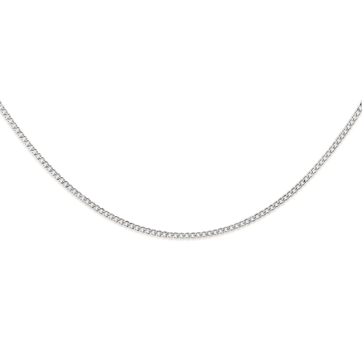 9ct white gold 31 gauge curb chain