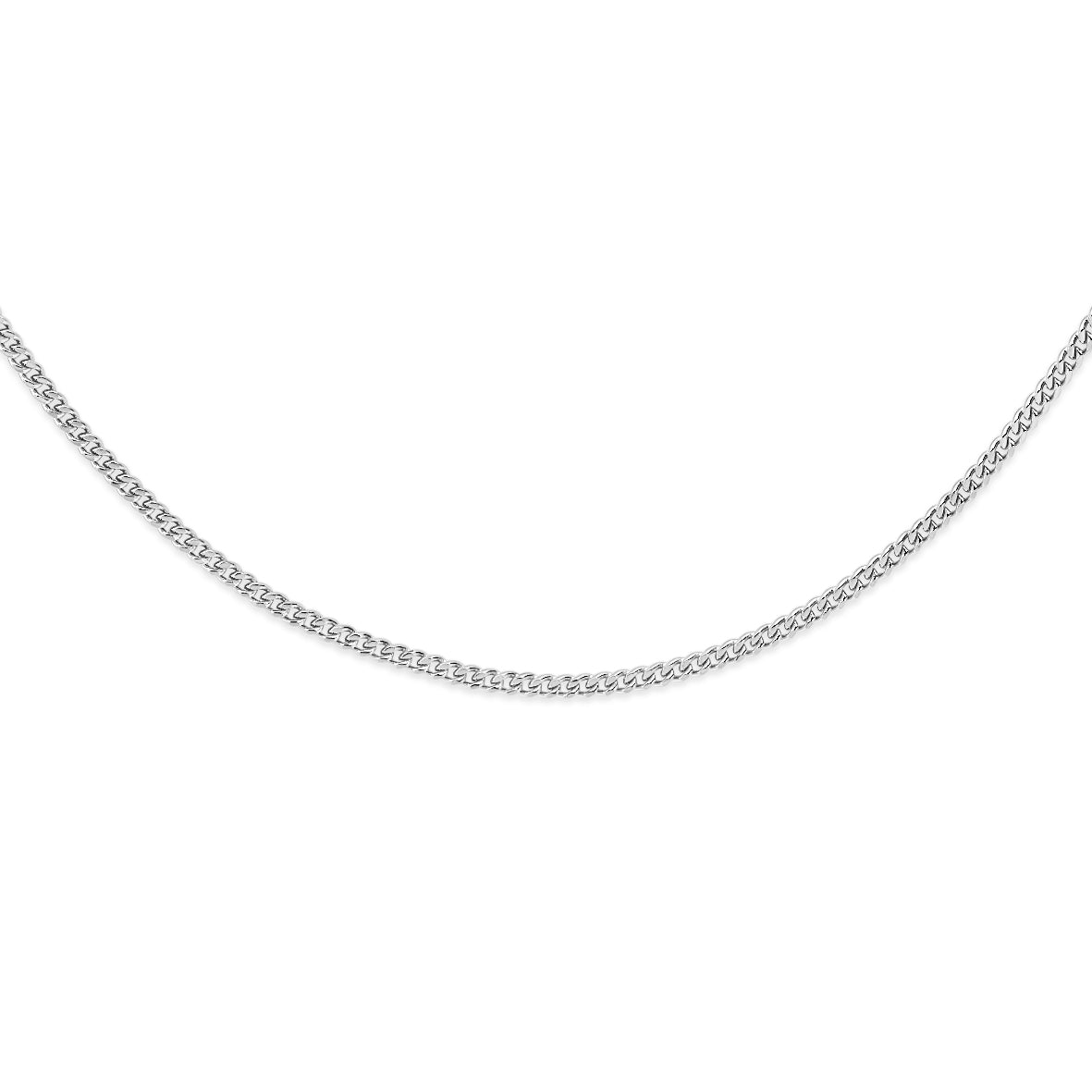 9ct white gold 40 gauge curb chain