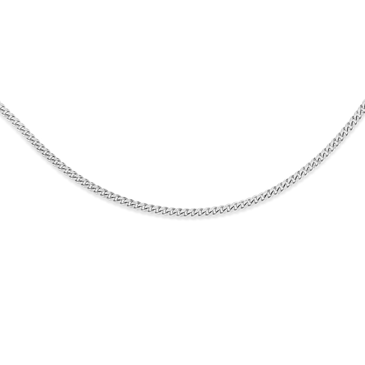 9ct white gold 45 gauge curb chain