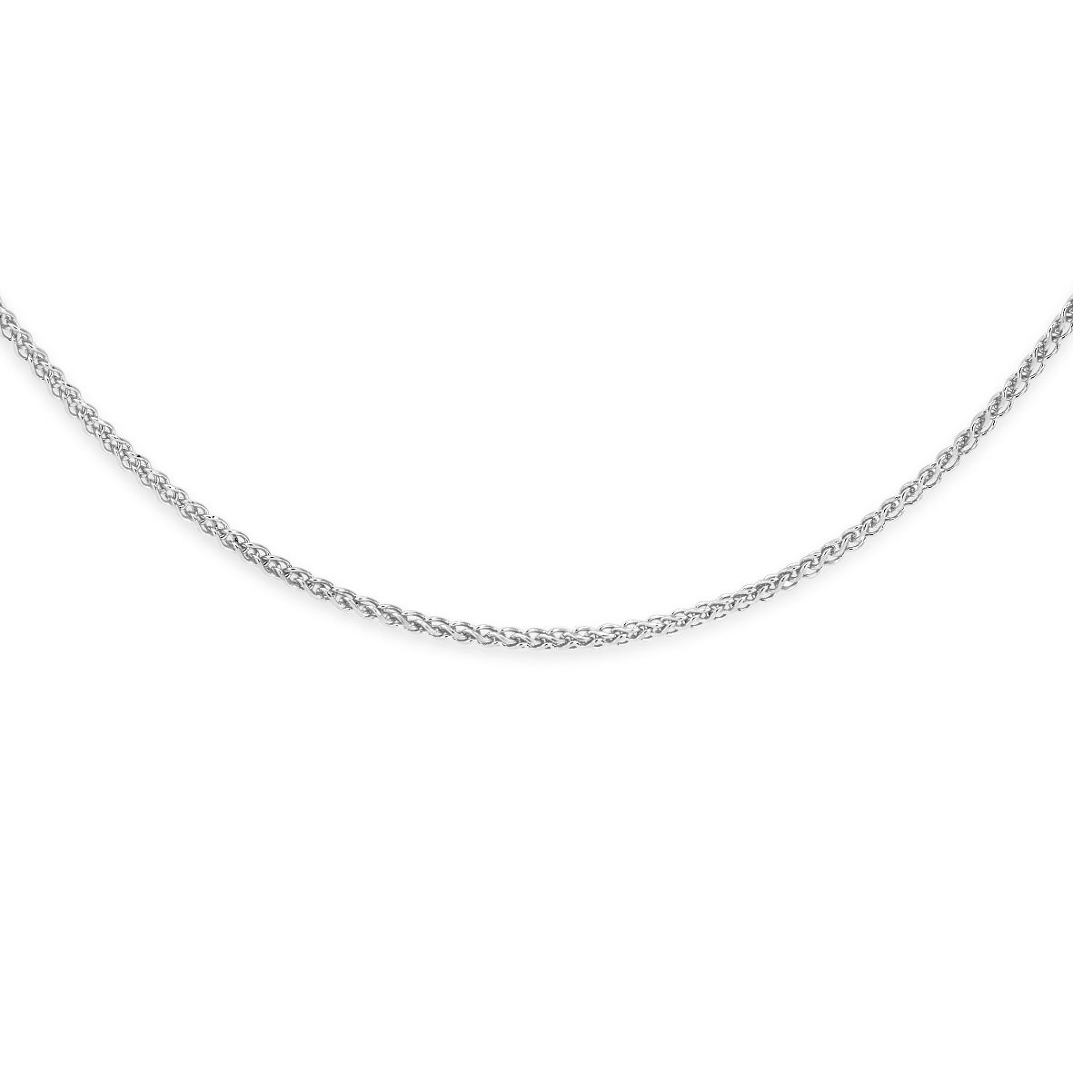 9ct white gold 30 gauge wheat chain