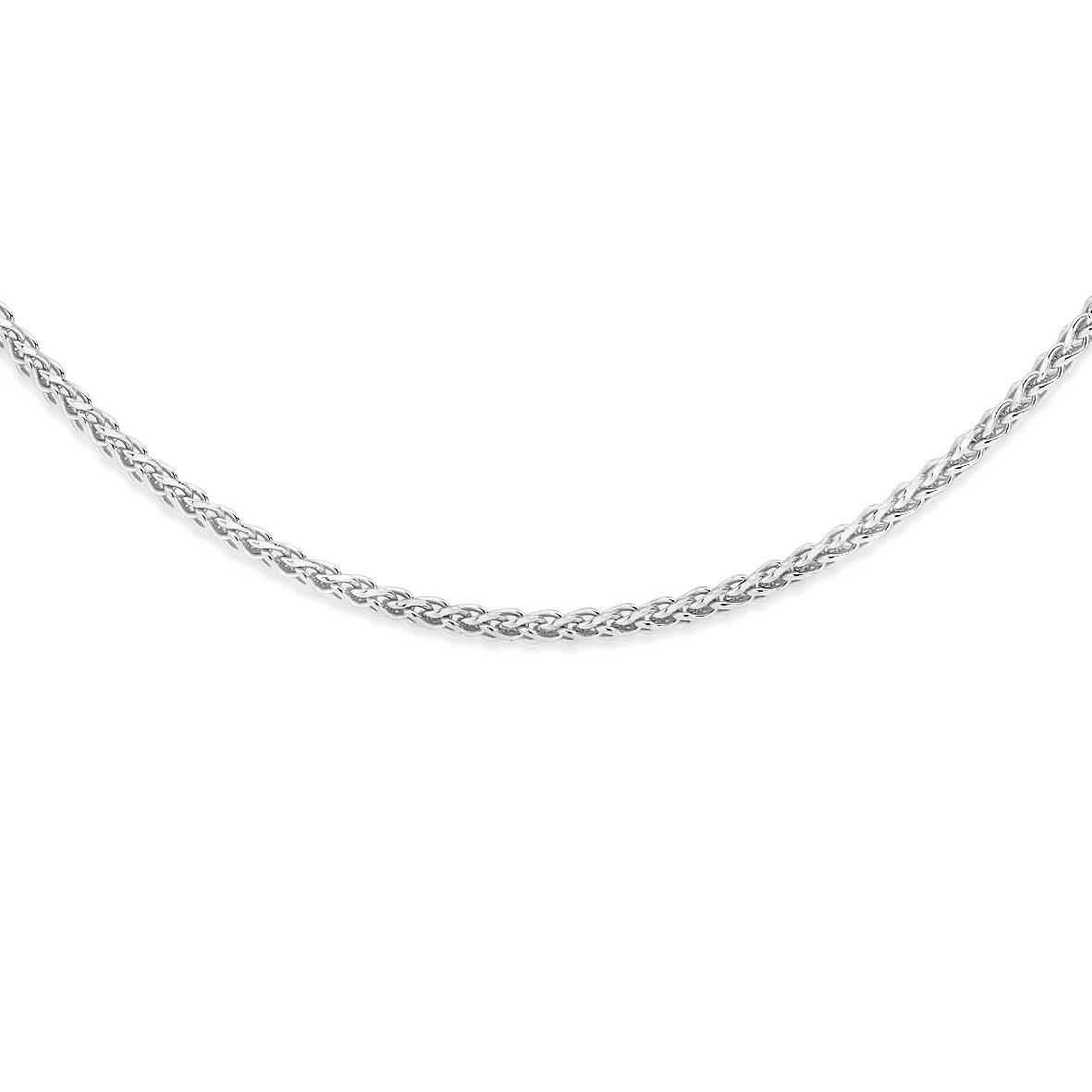 9ct white gold 42 gauge wheat chain