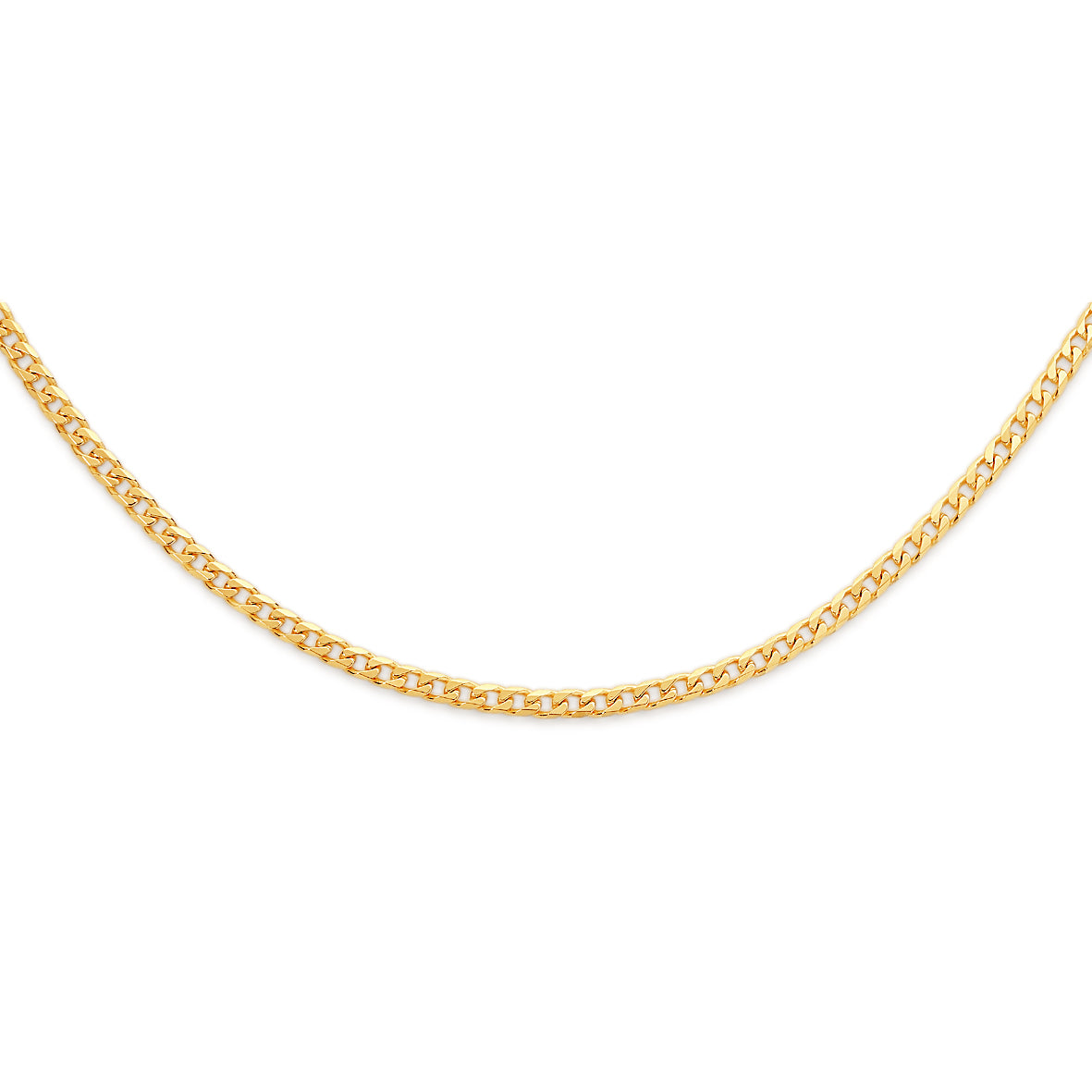 9ct gold 100 gauge diamond cut curb chain