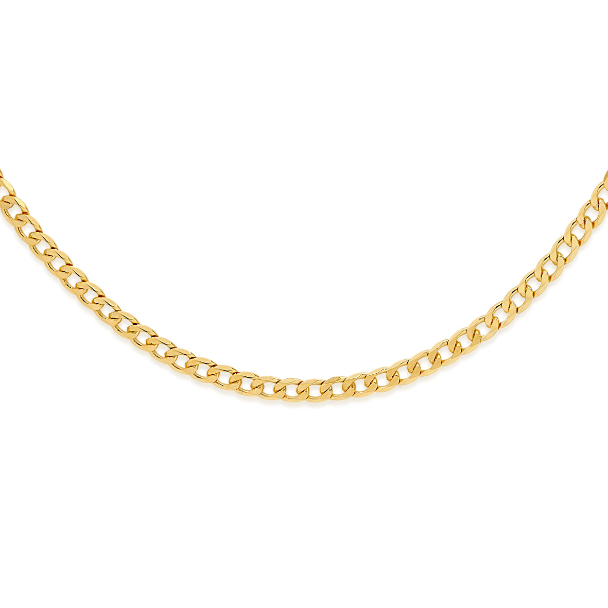 9ct gold diamond cut curb chain
