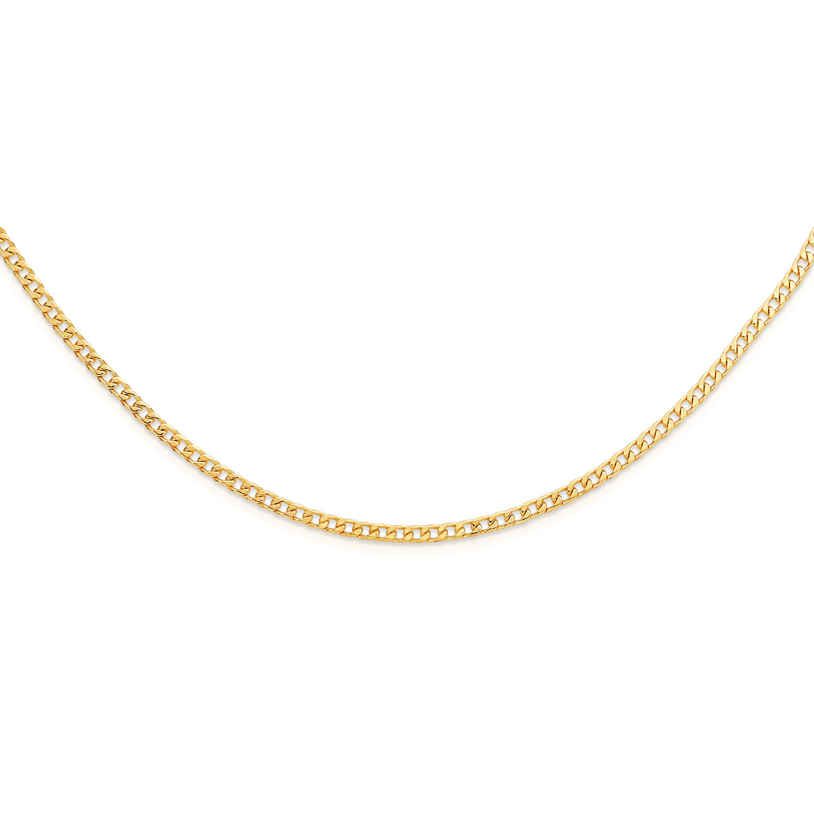 9ct gold 80 gauge diamond cut curb chain