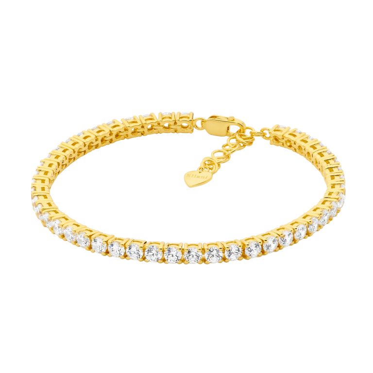 ELLANI Silver Plated Tennis Bracelet with CZ