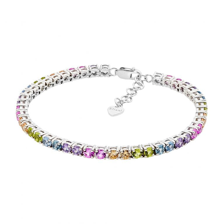 ELLANI Silver Pastel CZ Tennis Bracelet