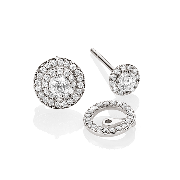 9ct white gold diamond earrings