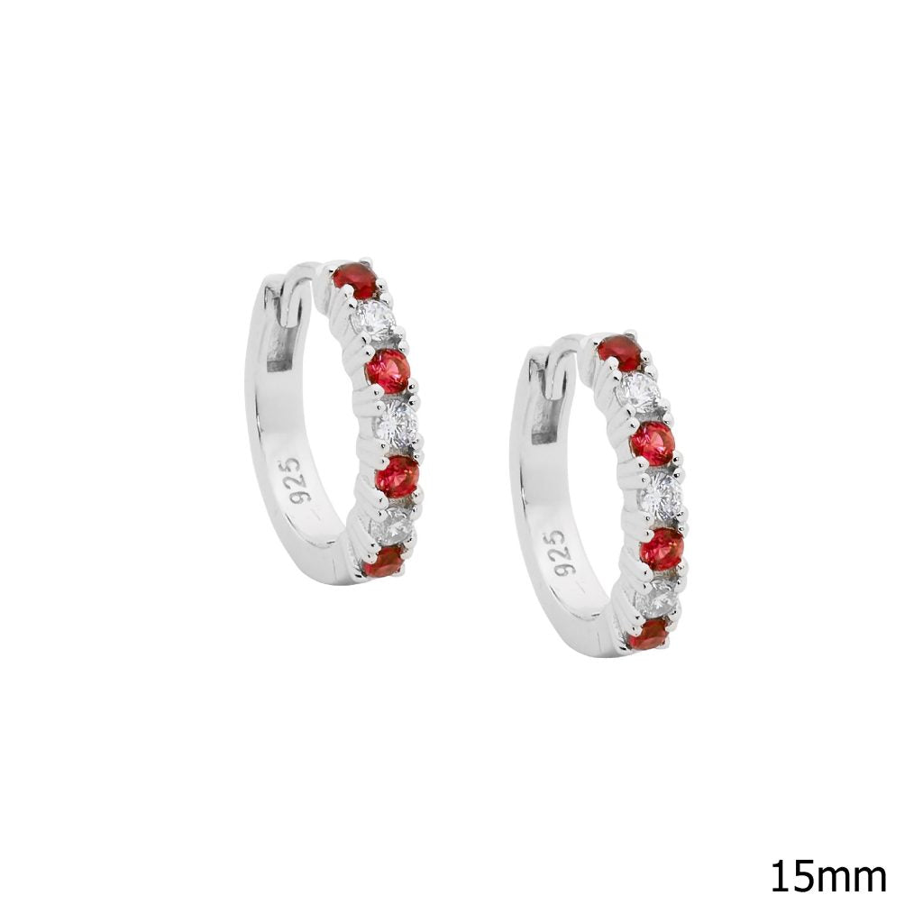 ELLANI Silver Hoop Earrings with CZ