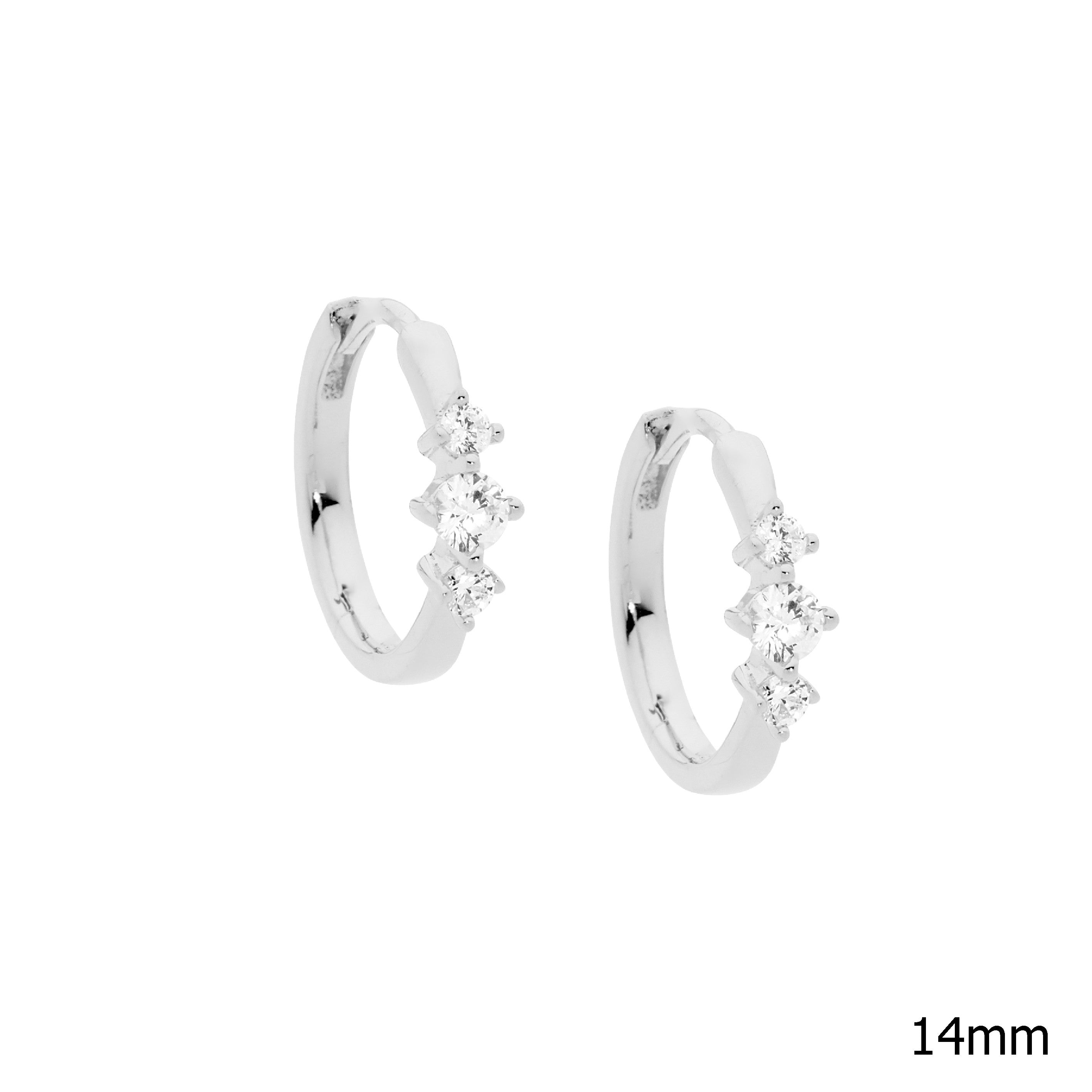ELLANI Silver CZ Hoop Earrings