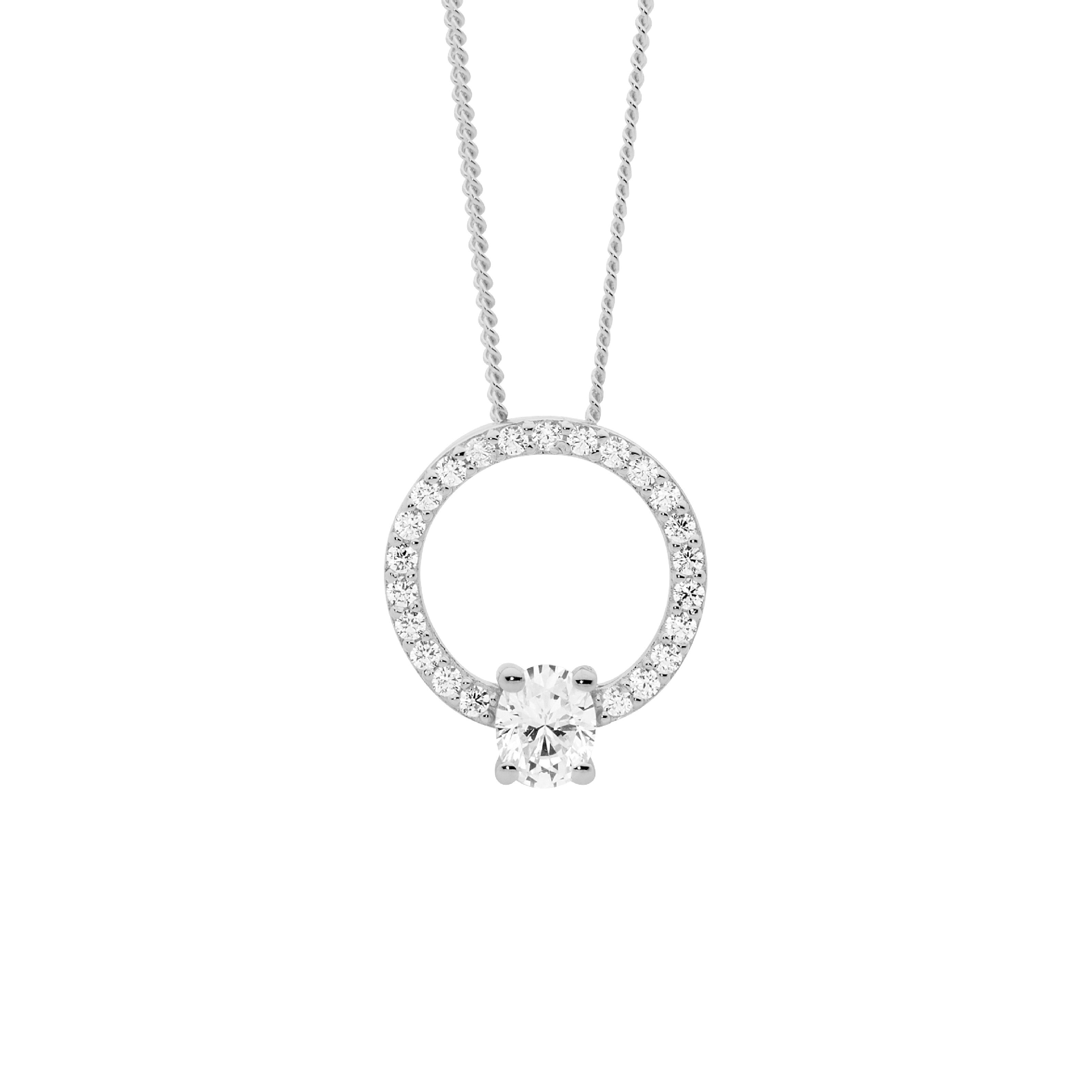 ELLANI Silver CZ Necklet
