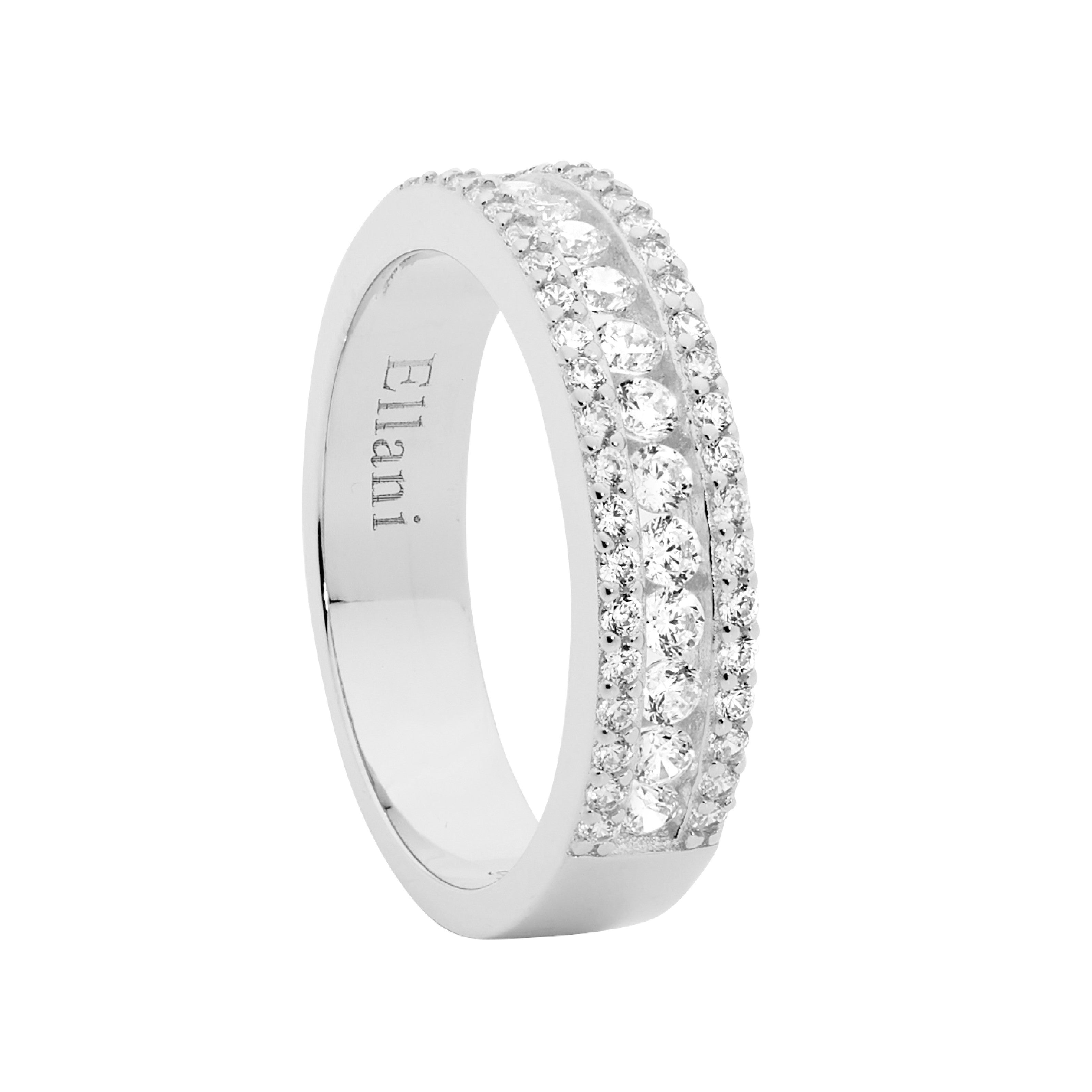 ELLANI Silver CZ Ring
