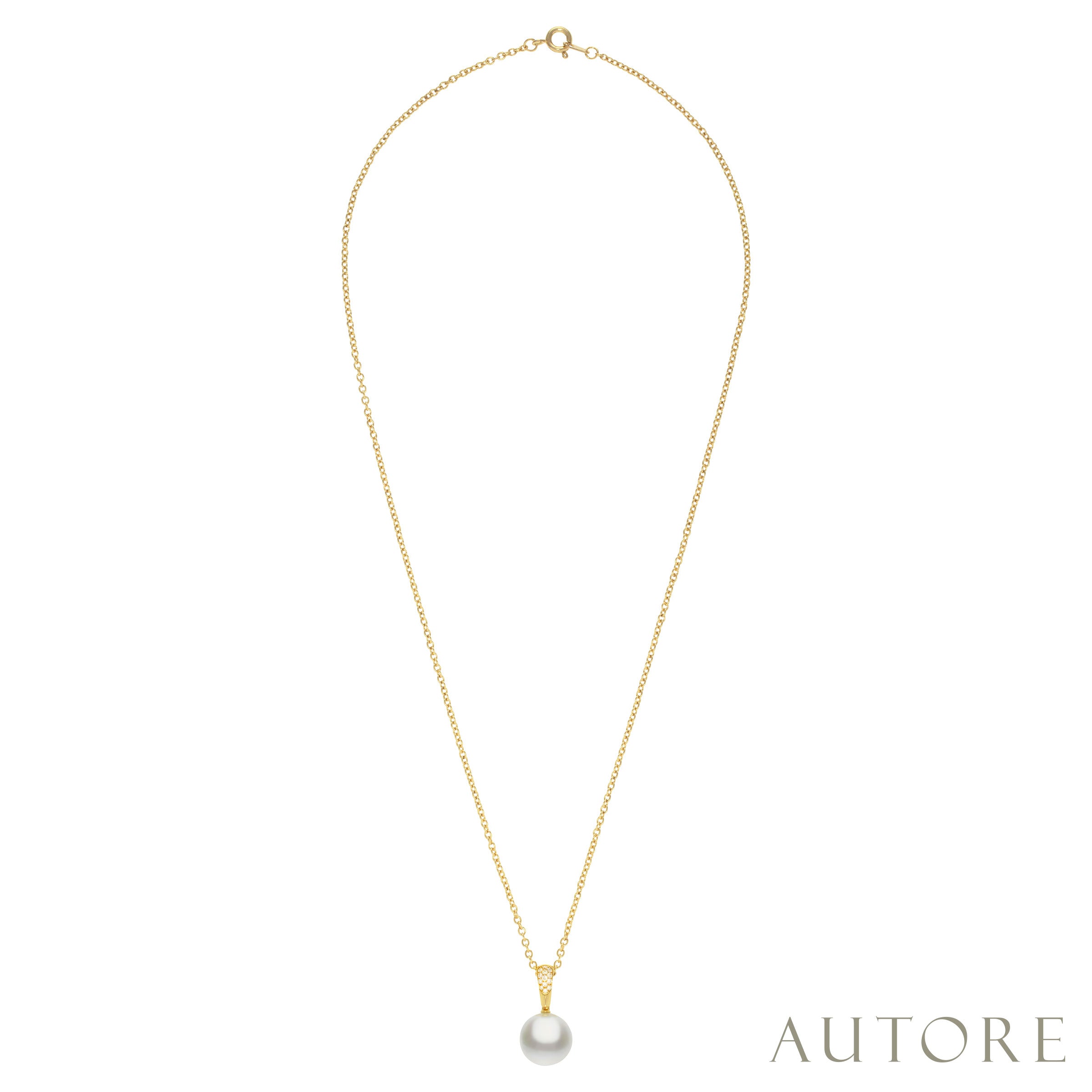 AUTORE 18ct gold 11mm South Sea pearl and diamond pendant