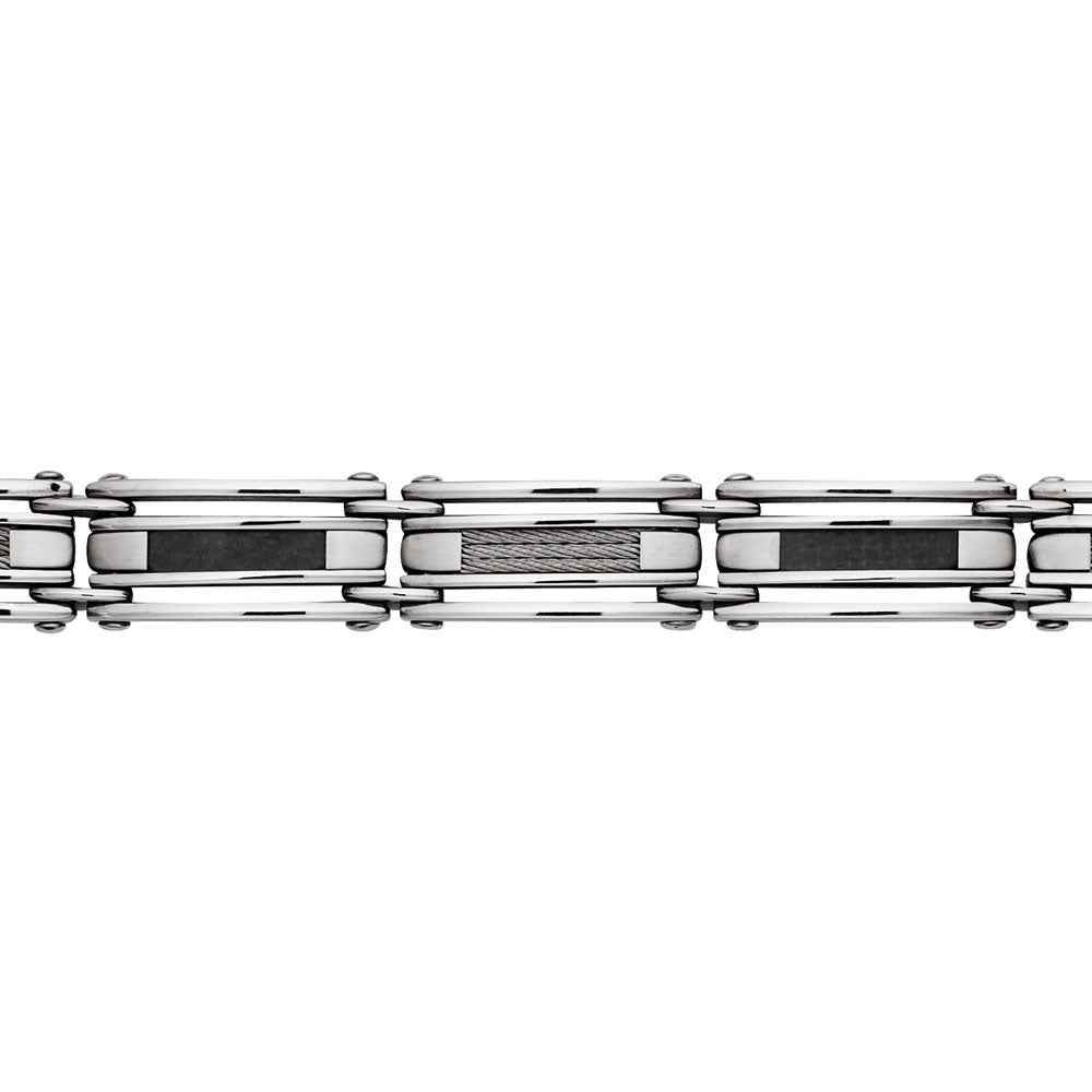 Stainless bracelet with black