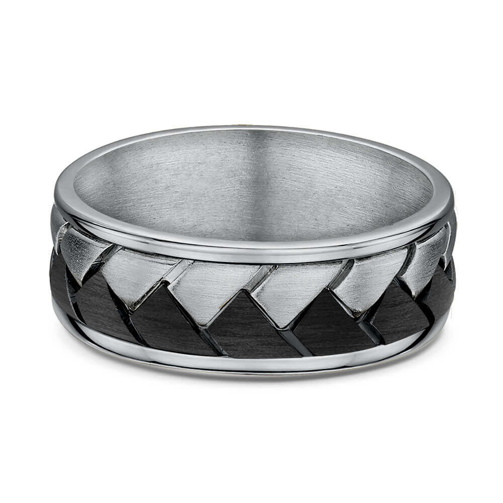 Grey & Black Titanium Carbon Fibre Mens Wedding Ring