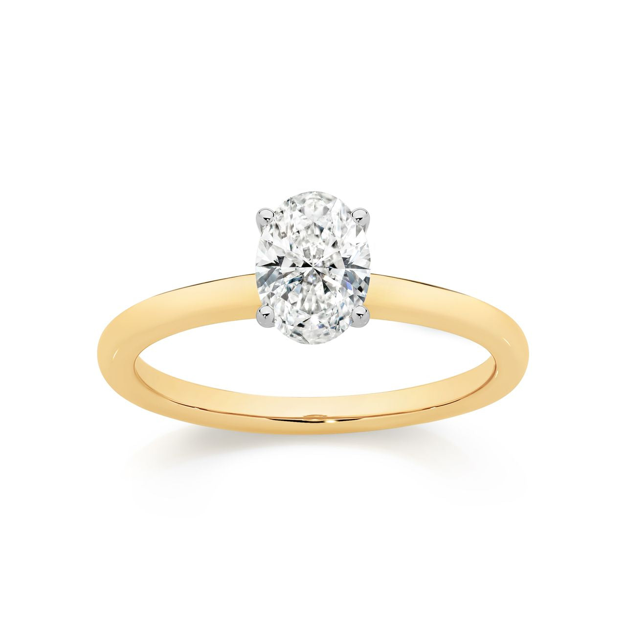 14ct yellow gold 1.00ct lab grown diamond ring