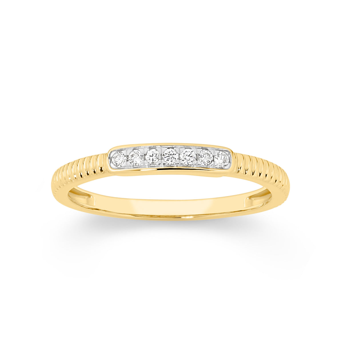 9ct Textured Diamond Ring