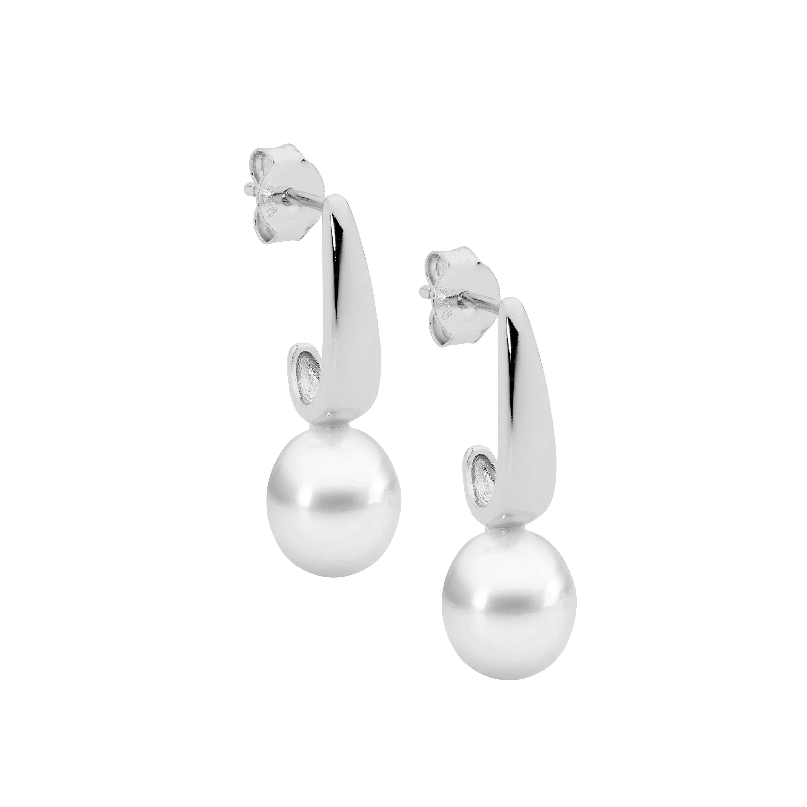 Ellani Silver Freshwater Pearl Earrings