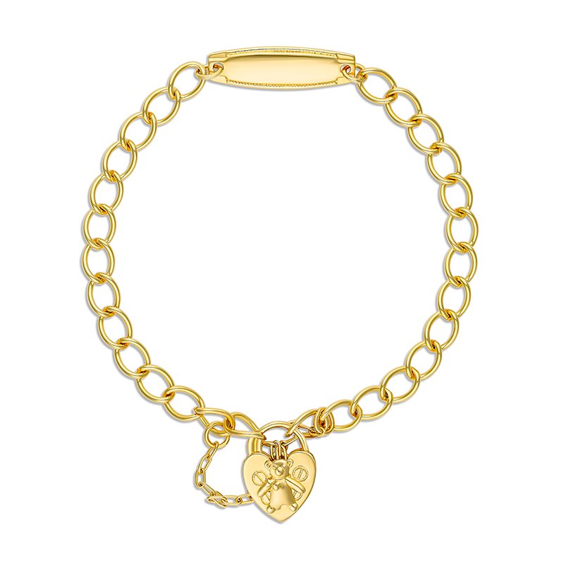 Gold Plated Bracelet with Teddy Padlock