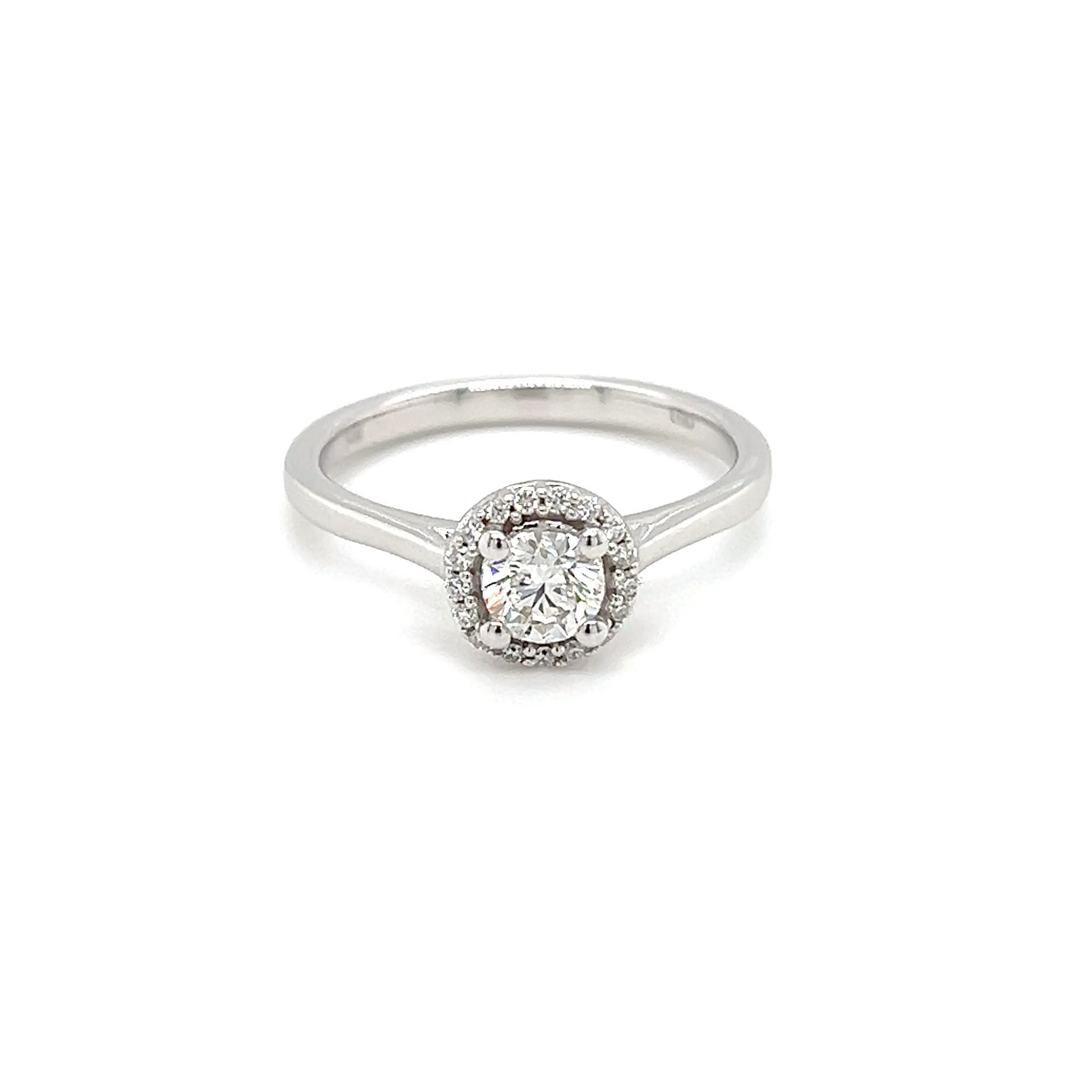 14ct white gold 0.50ct lab diamond ring