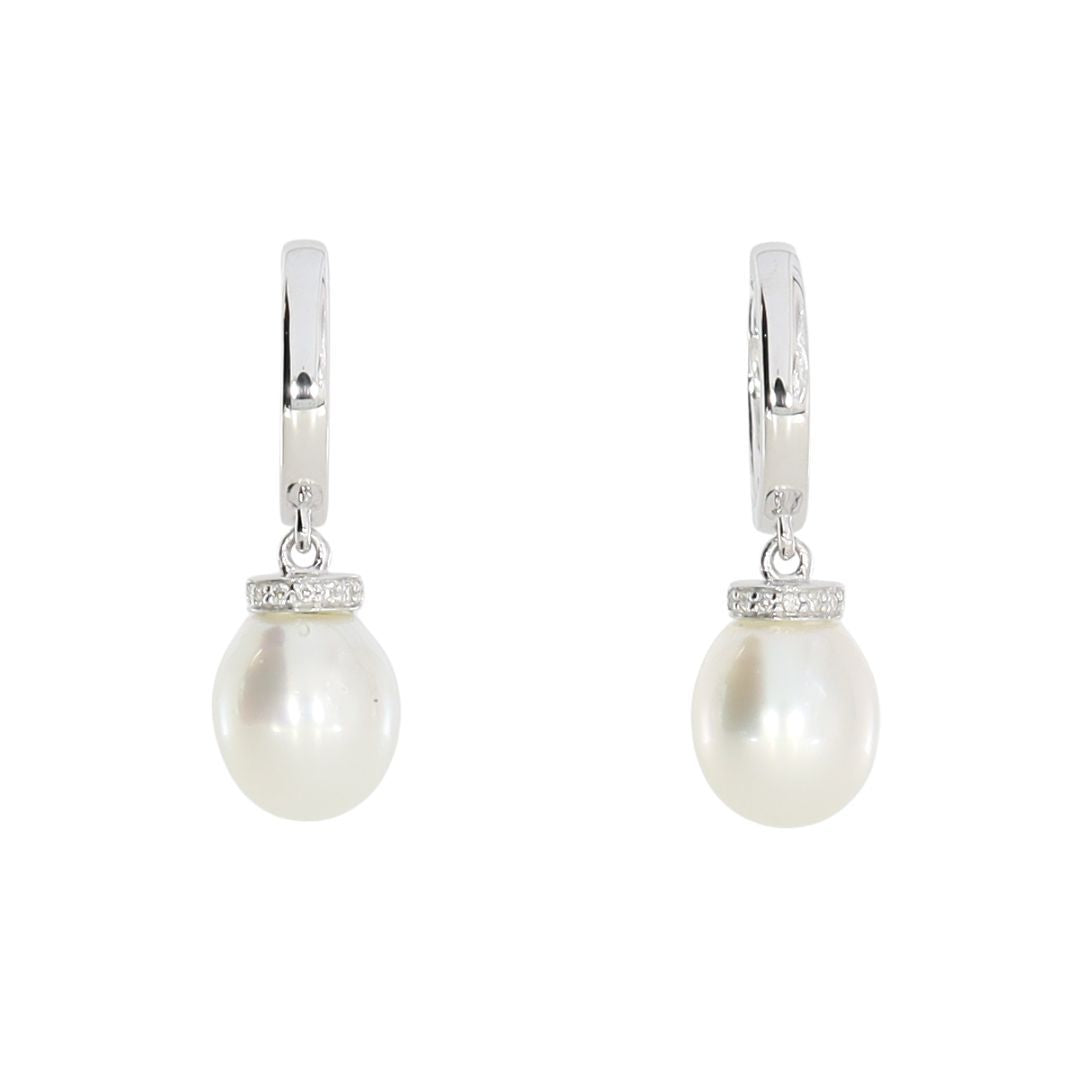 AUTORE Sterling Silver South Sea Pearl Huggies 8mm