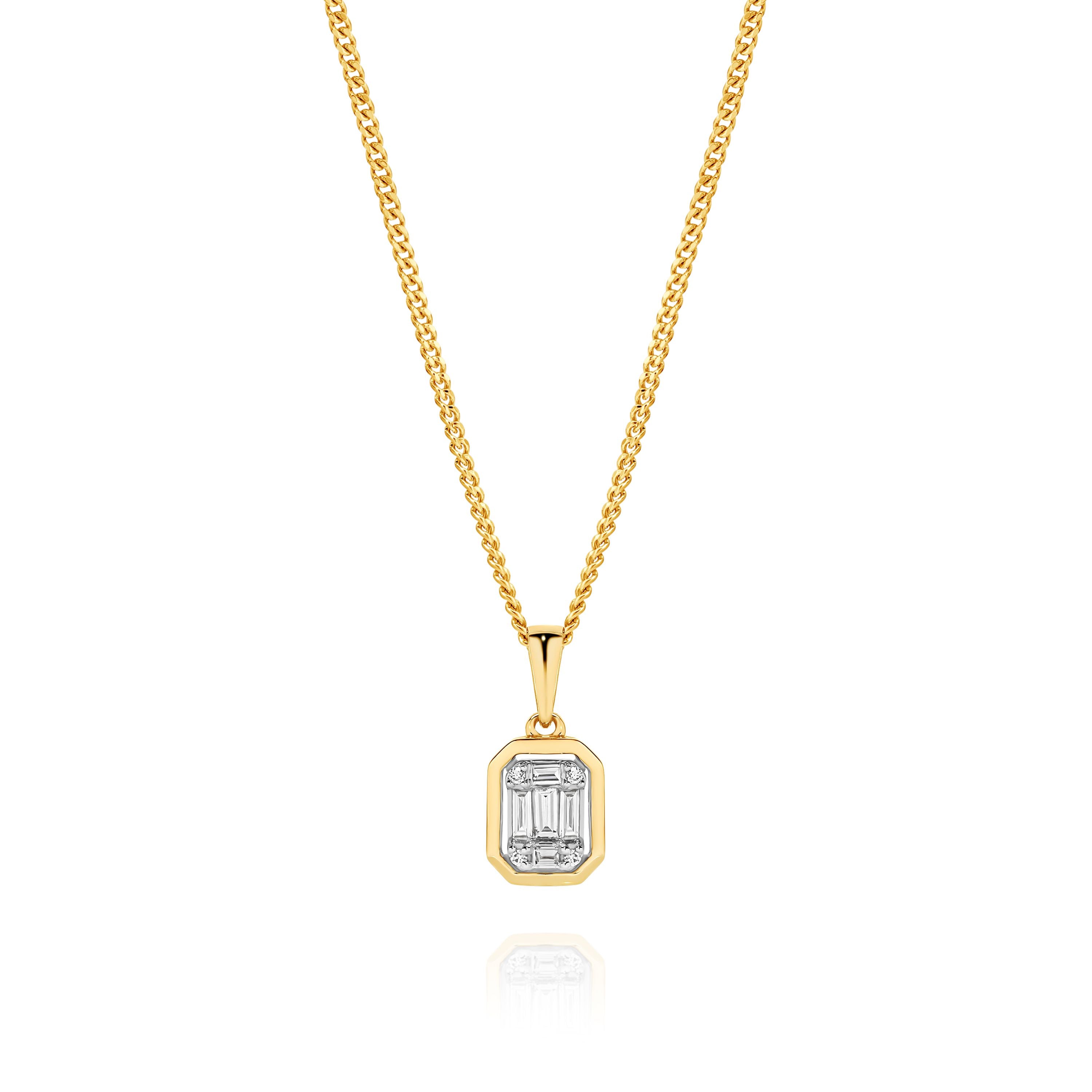 9ct Bezel Look Diamond Pendant