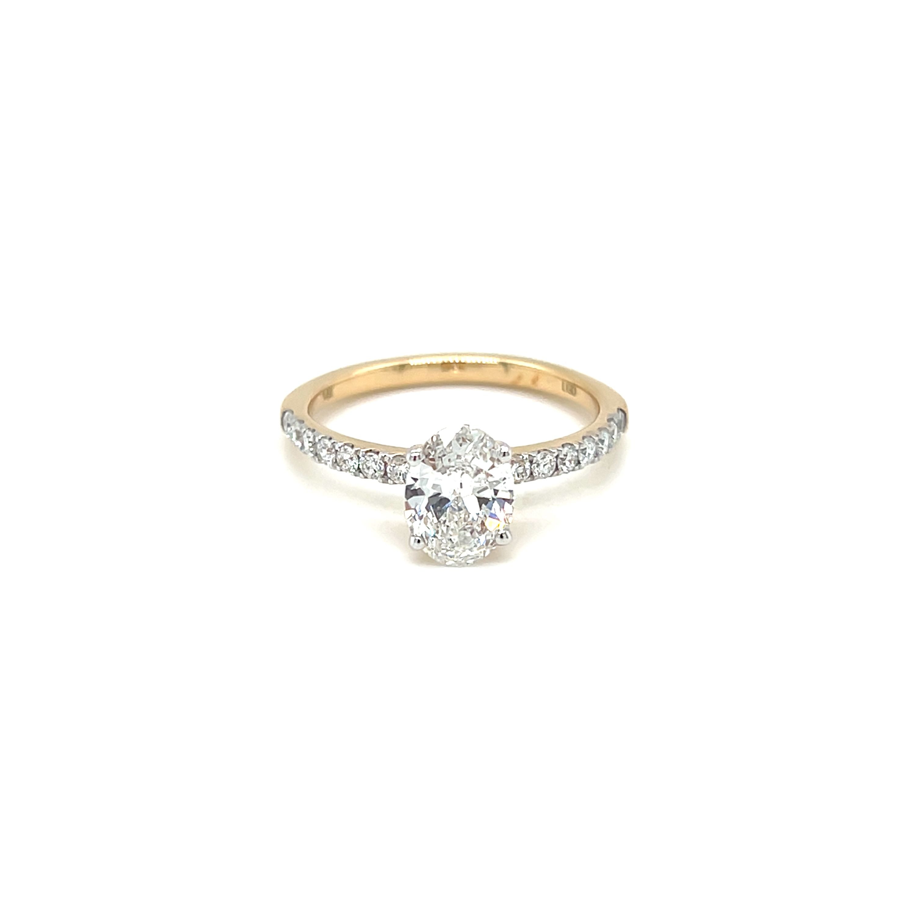 14ct yellow gold 1.30ct lab diamond ring