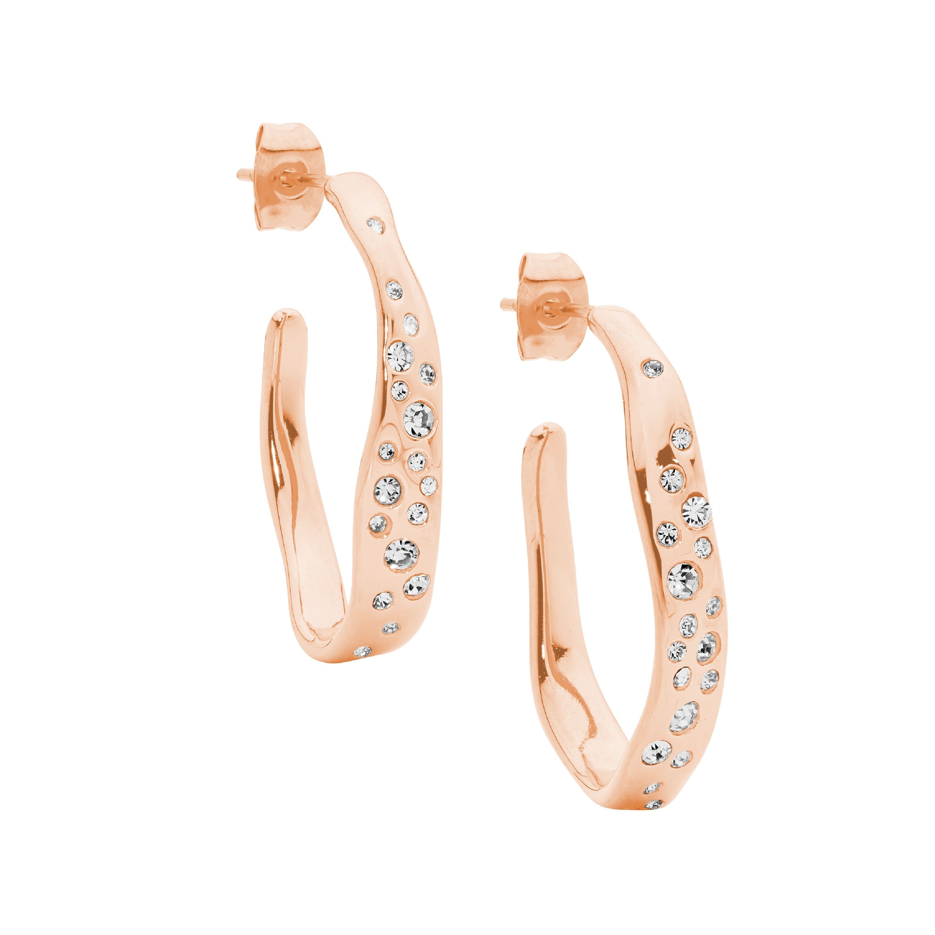 ELLANI Stainless Steel Hoop Earrings in Rose Gold Plating