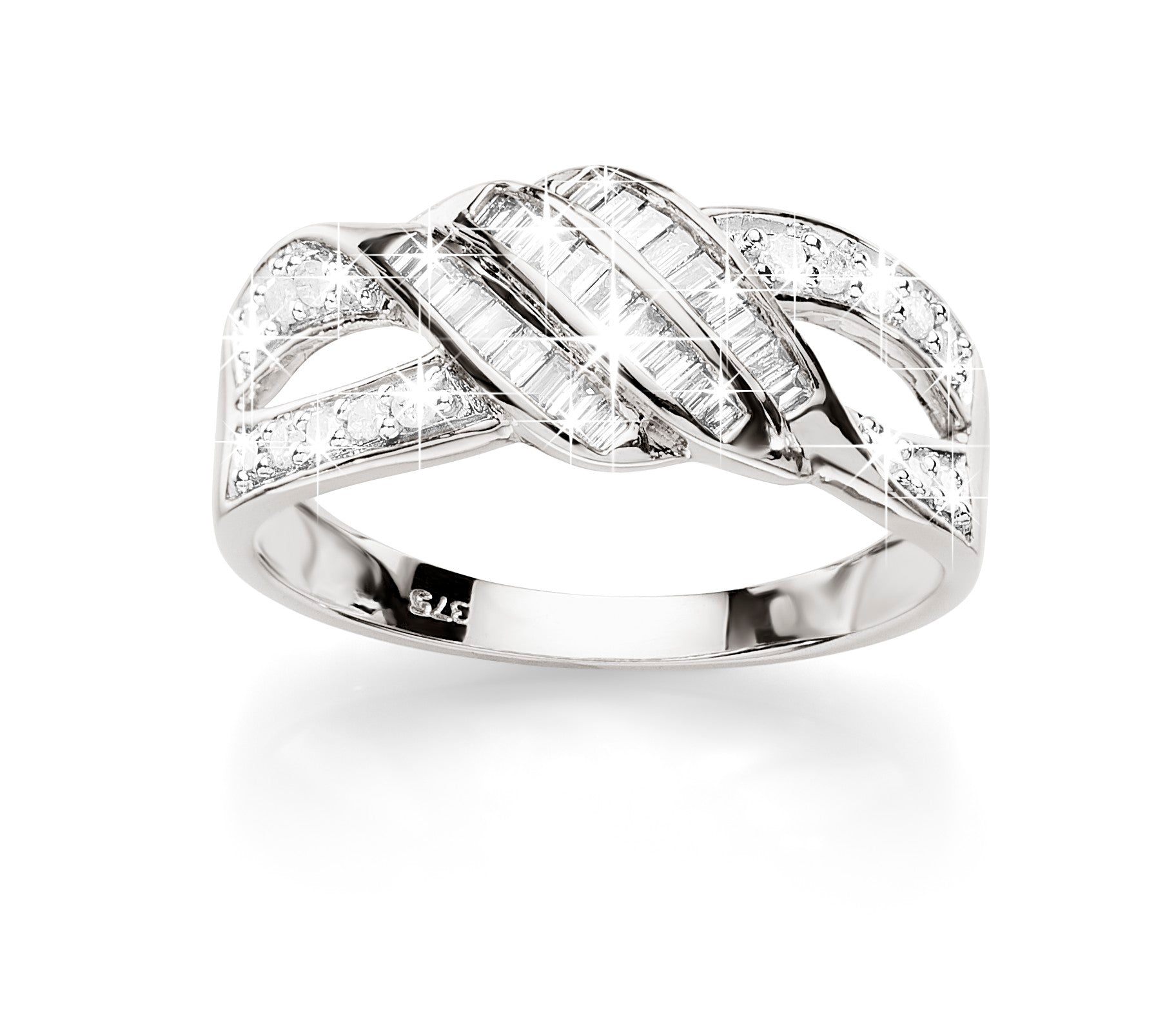 9ct white gold 1/3ct diamond ring