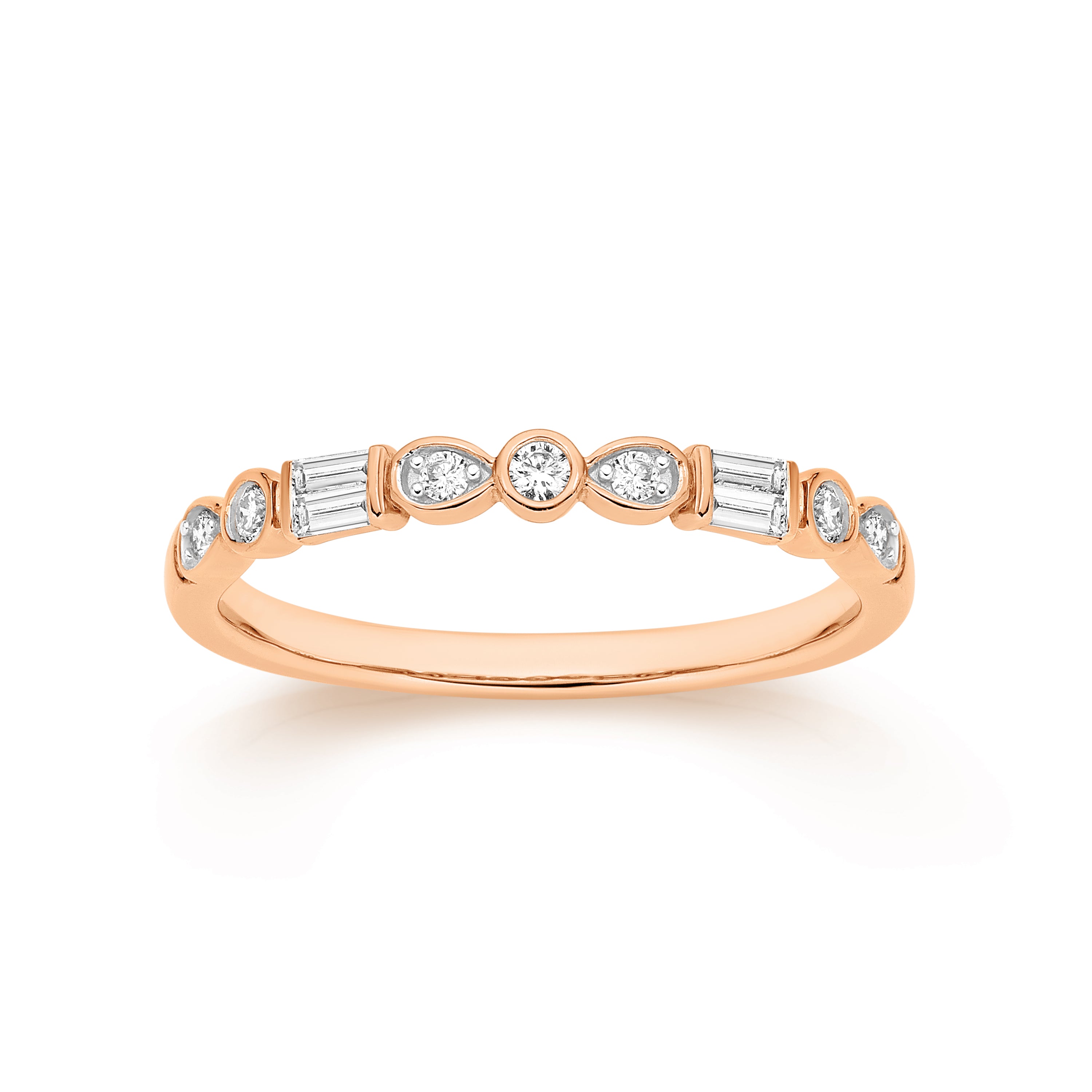 9ct rose gold 0.20ct diamond vintage ring