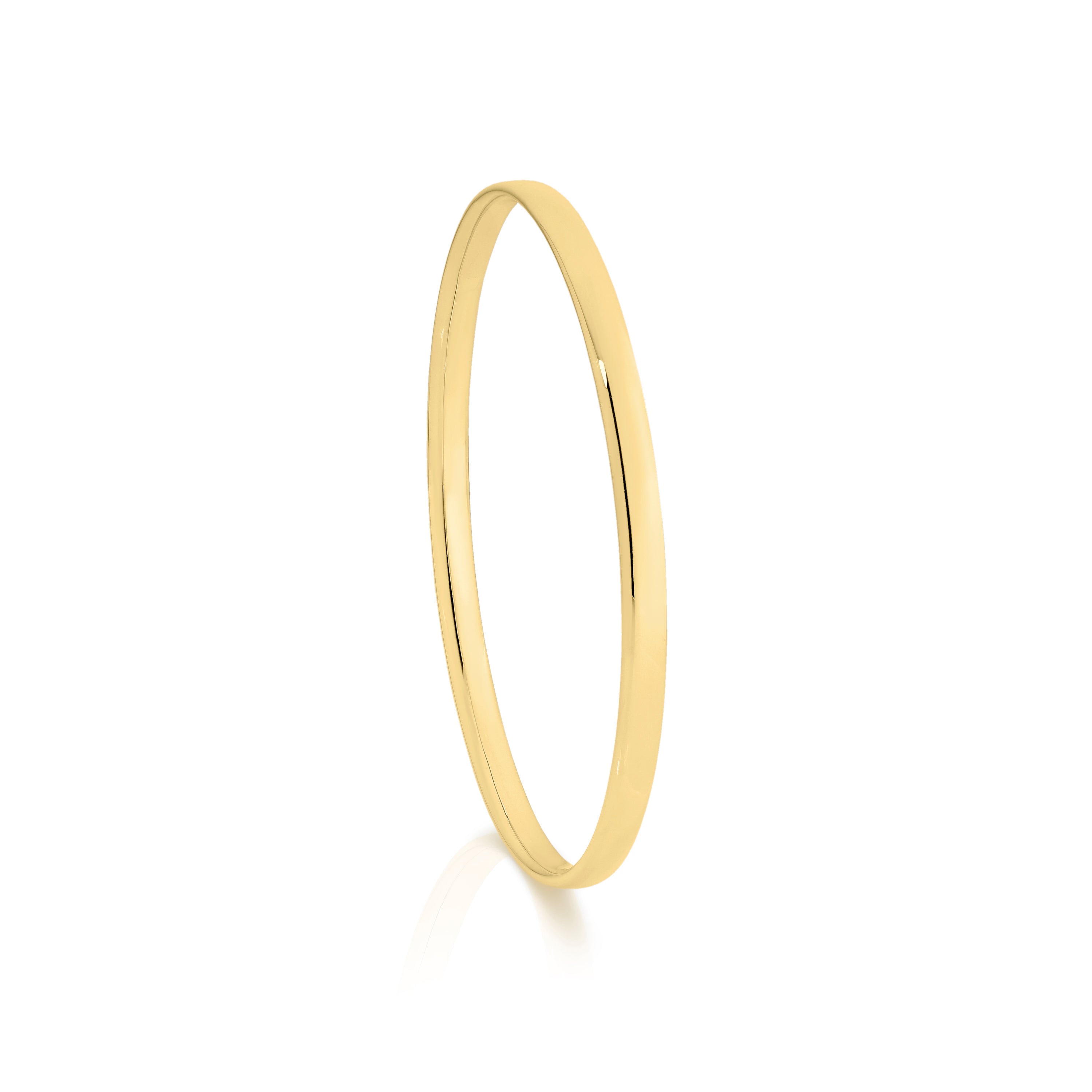 9ct gold 4mm oval bangle