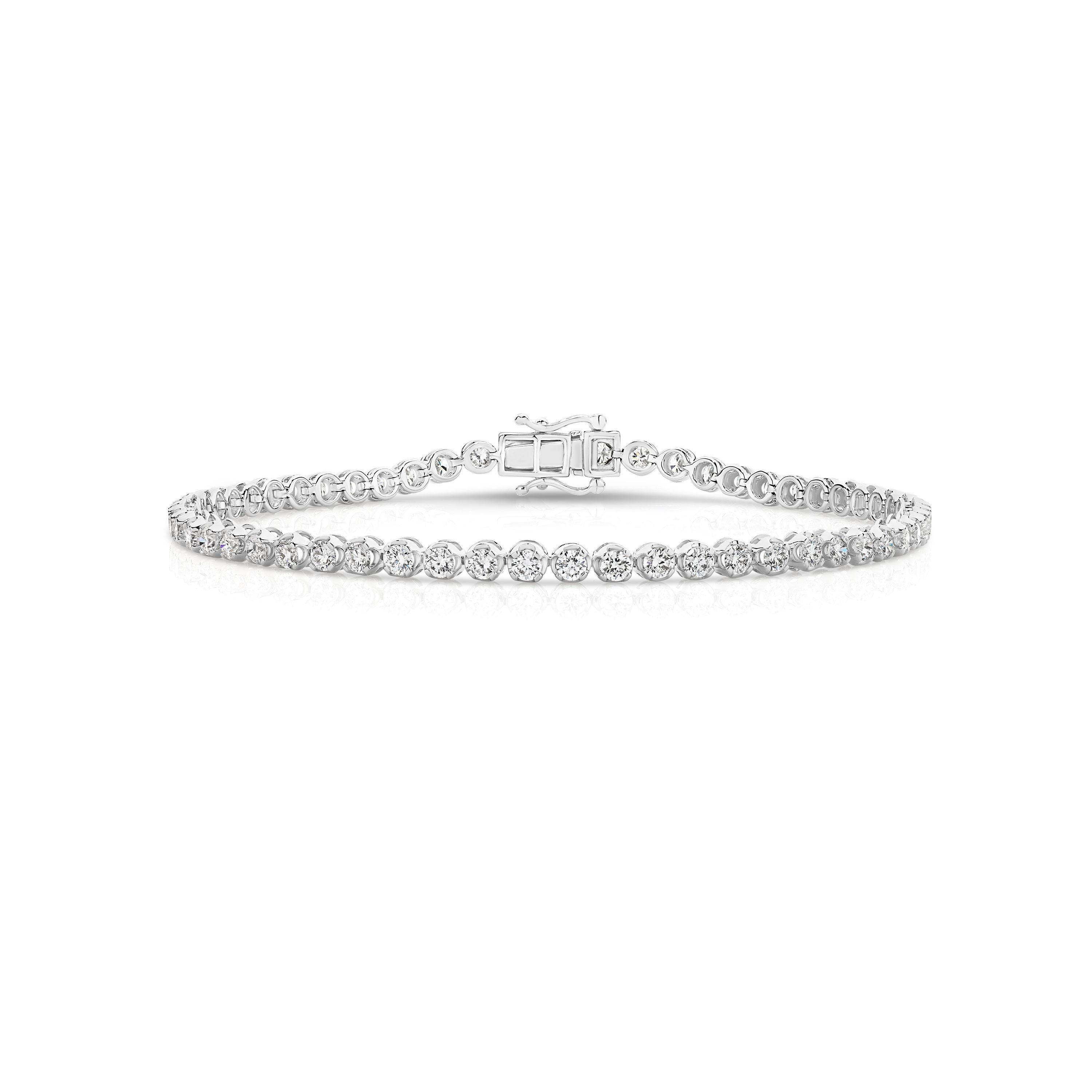9ct white gold 3.00ct lab diamond tennis bracelet