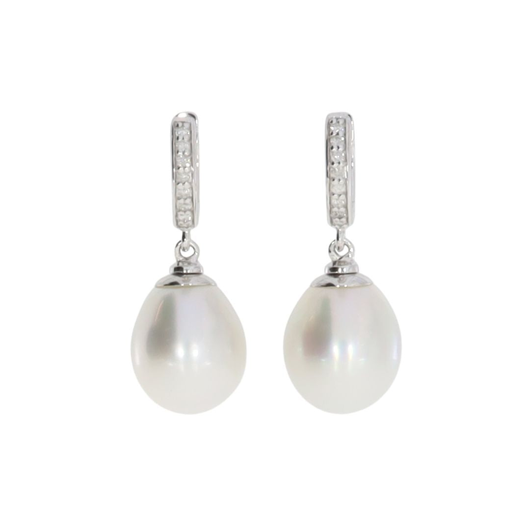 AUTORE Sterling Silver South Sea Pearl Huggies 9mm