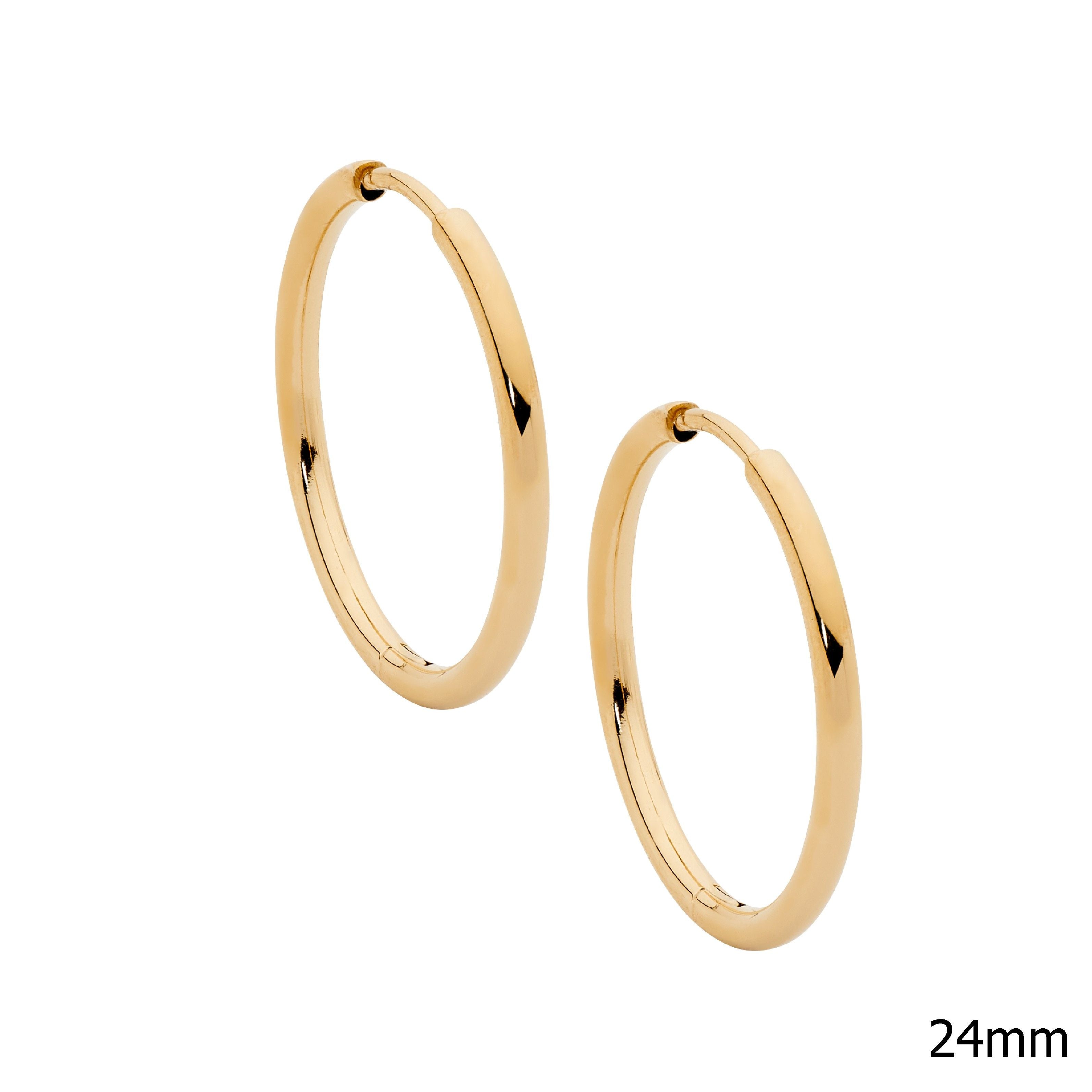 ELLANI Stainless Steel 24mm Earrings in Gold Plating