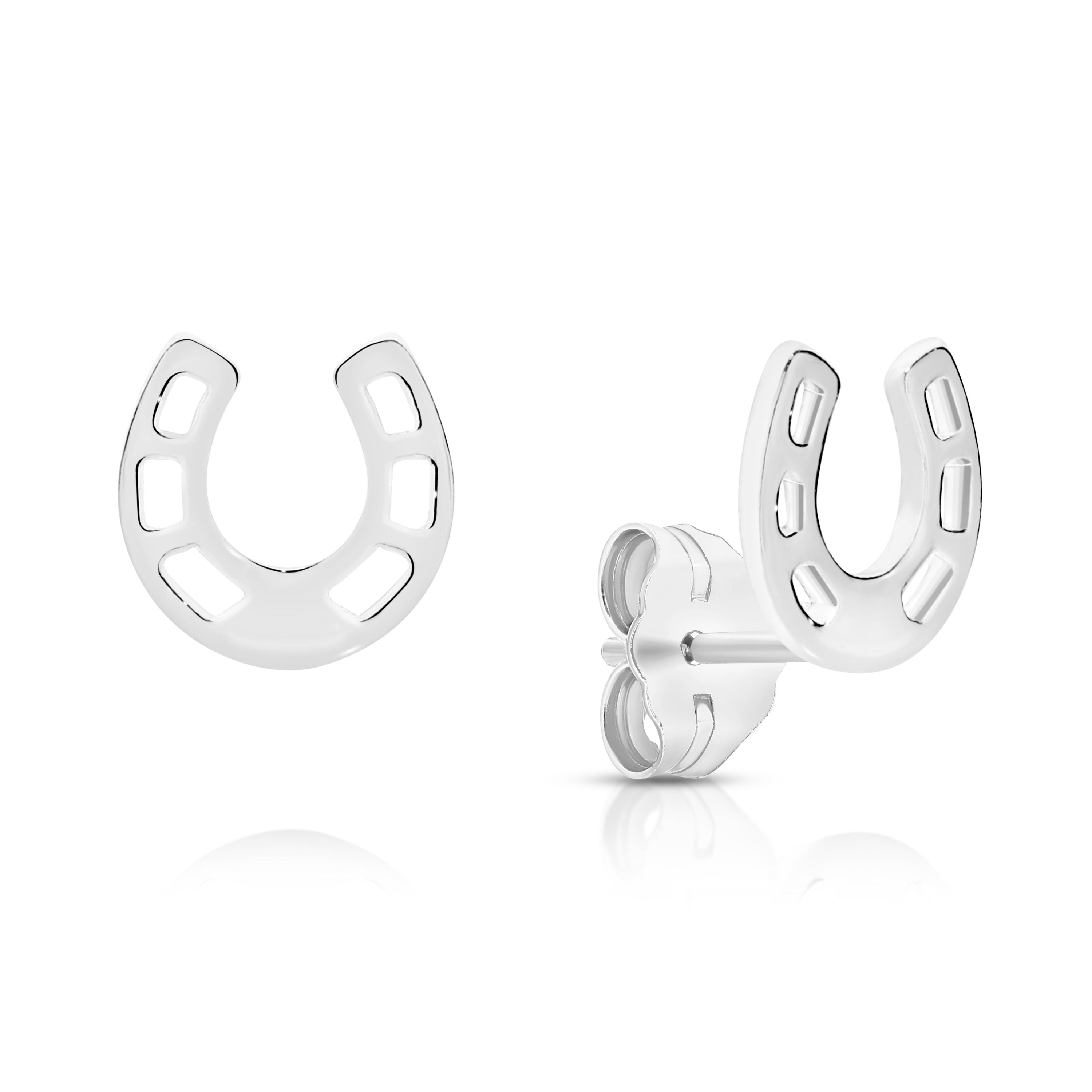 Silver Horseshoe Studs