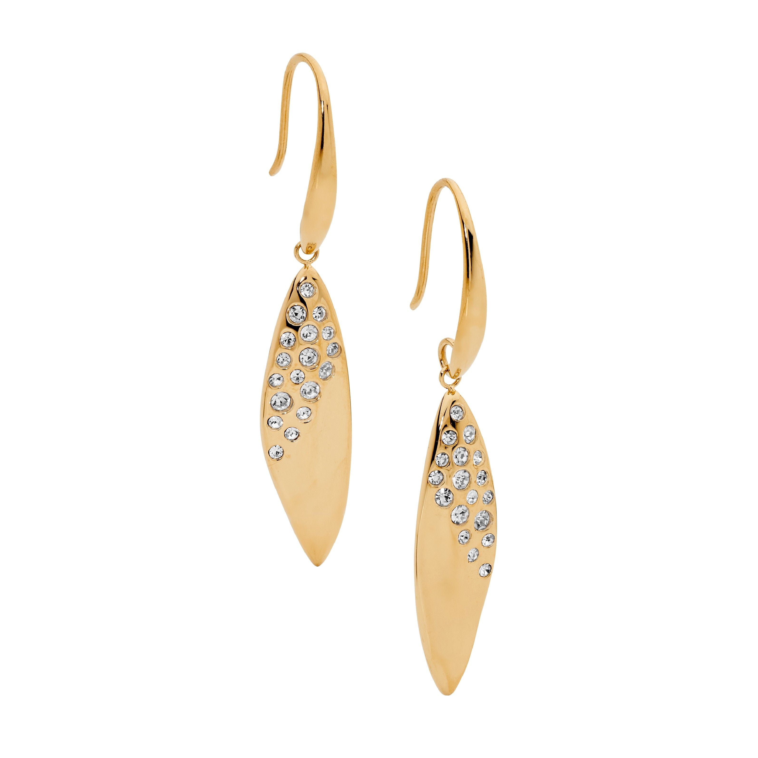 ELLANI Stainless Steel CZ Earrings in Gold Plating