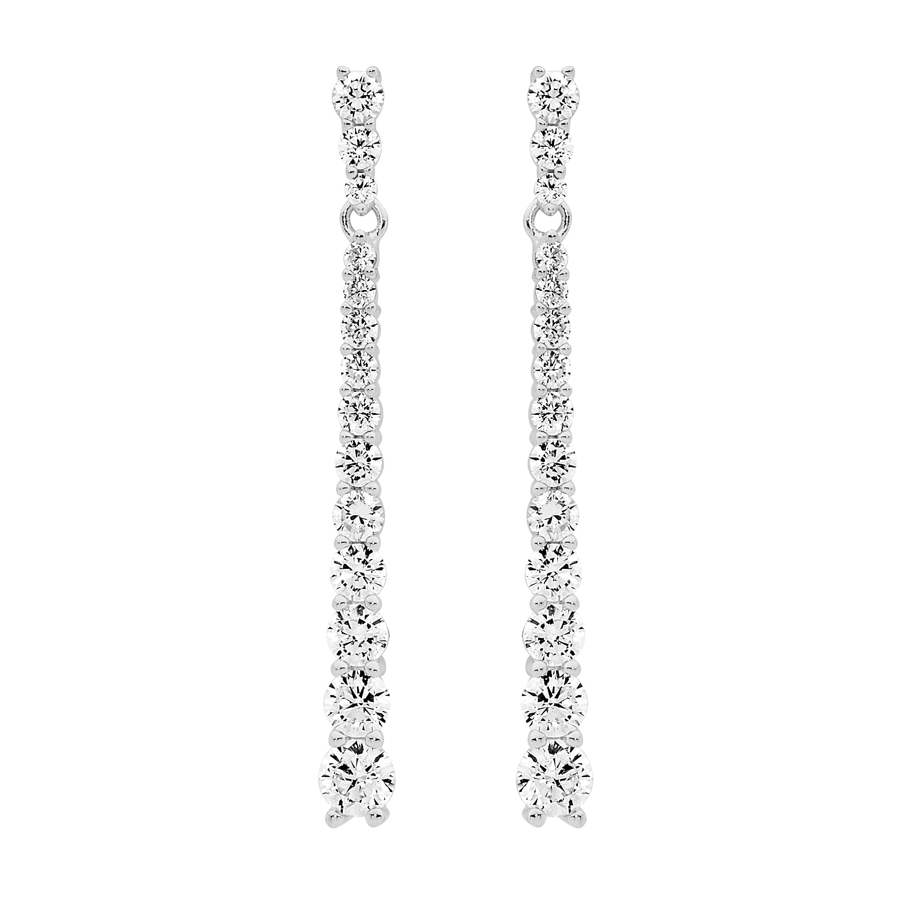 ELLANI Silver CZ Drop Earrings