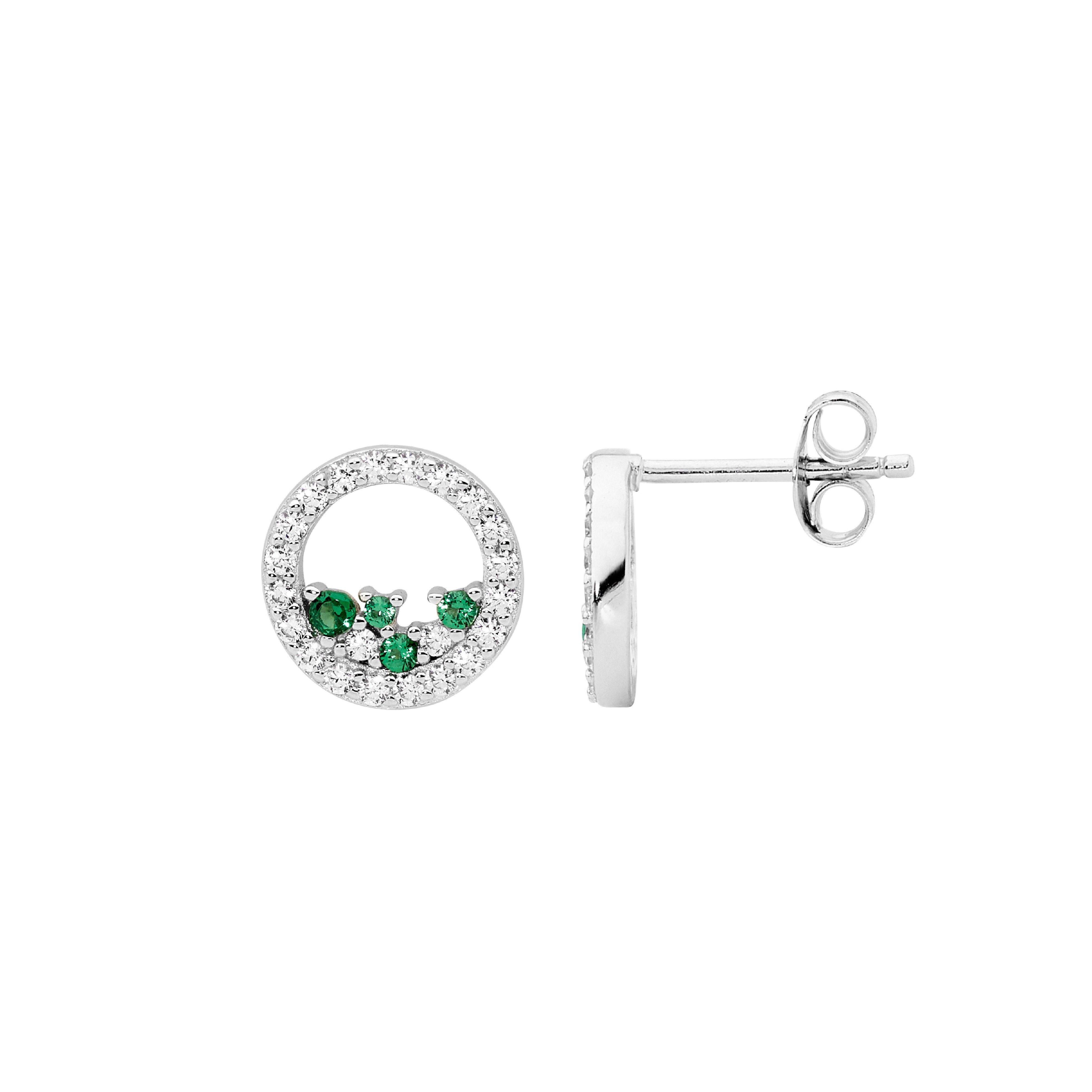 ELLANI Silver CZ Earrings