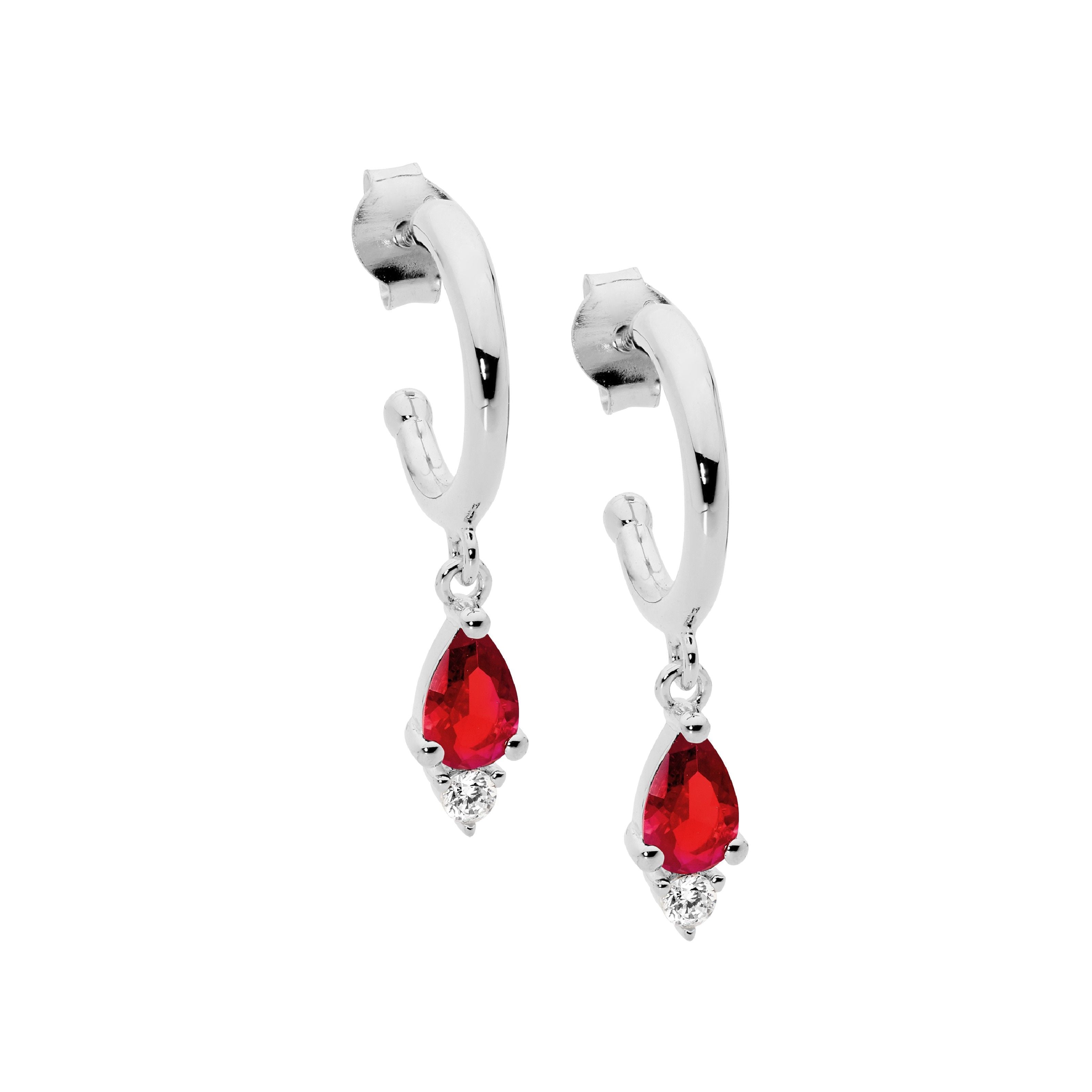 Ellani Silver CZ Dangle Earrings