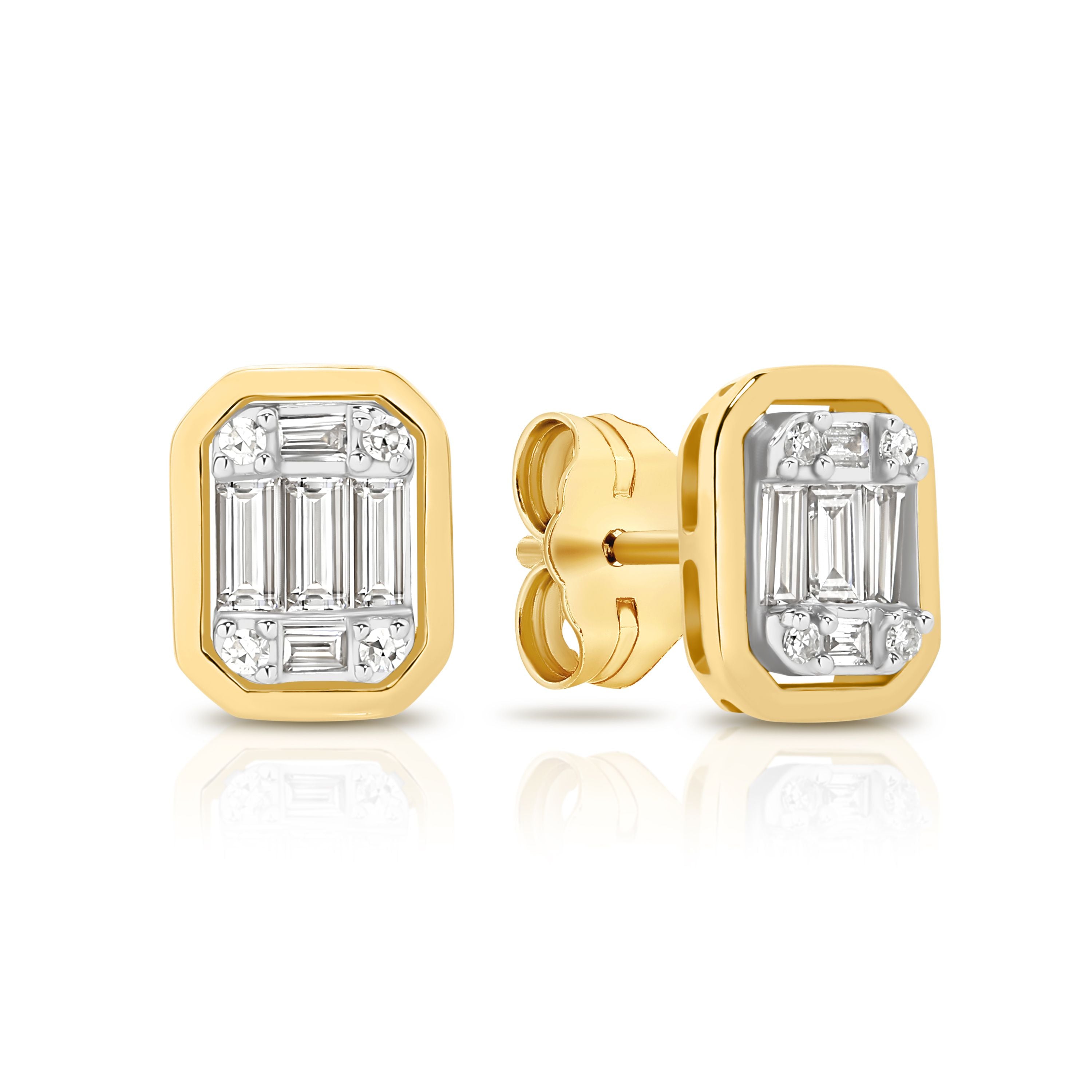 9ct Bezel Look Diamond Studs